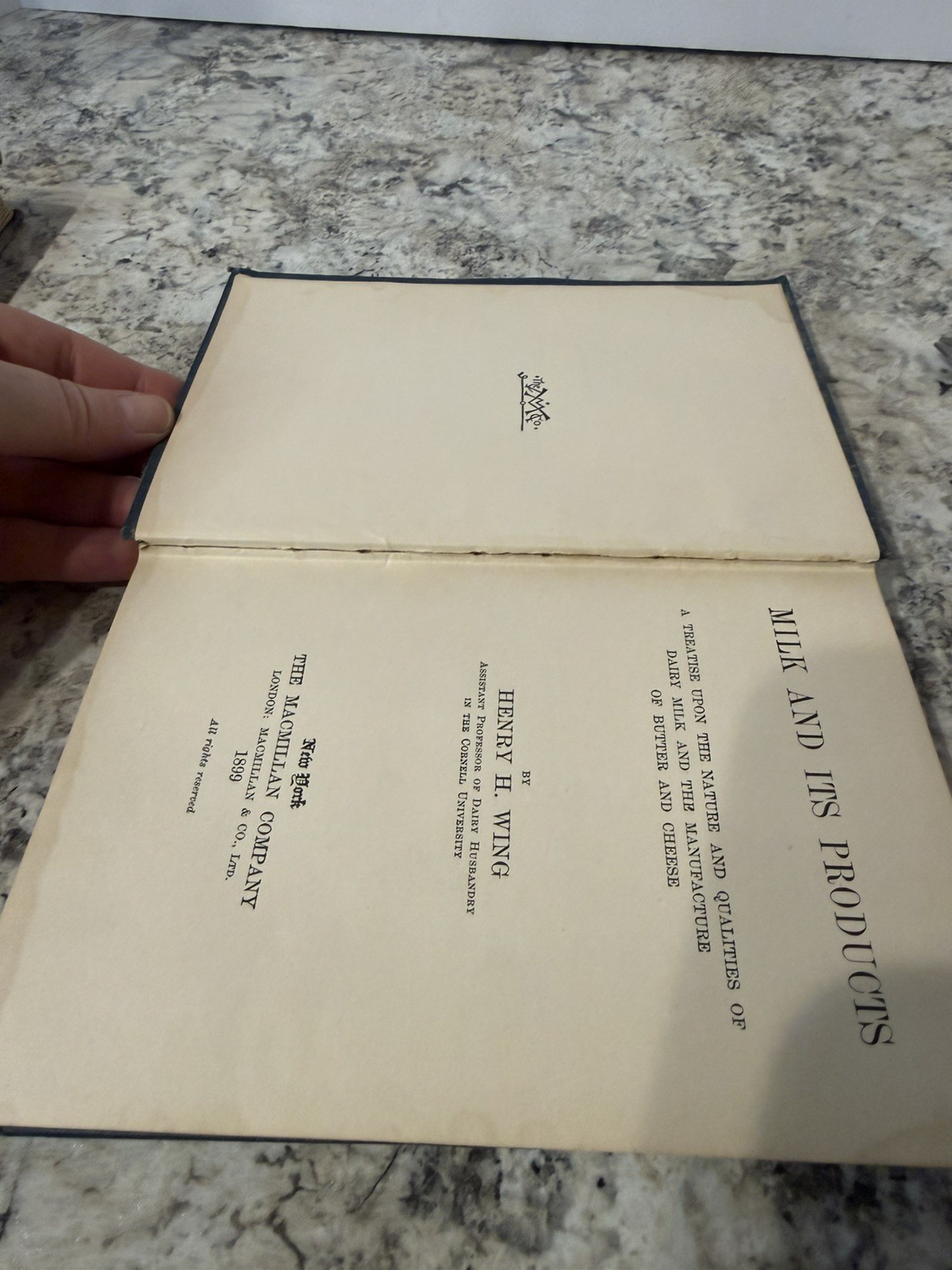 Antique 1899 Milk and Its Products Henry H Wing Rural Science Book