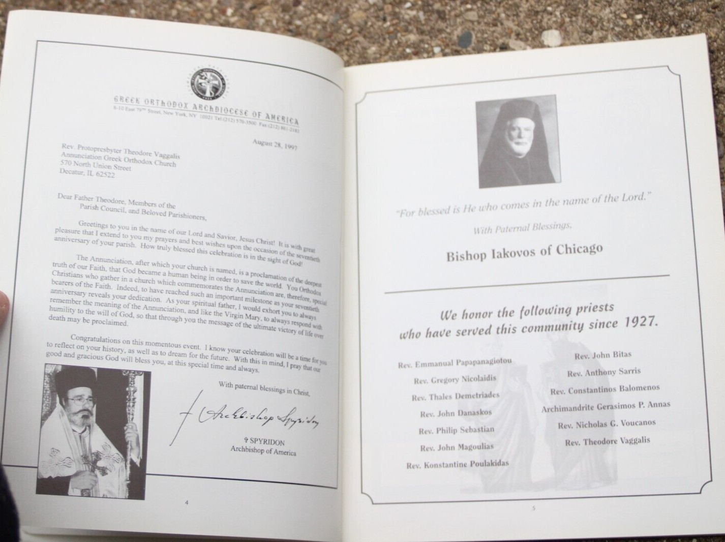 Annunciation Greek Orthodox Church Decatur Il. 1927-1997 70th Anniversary TPB