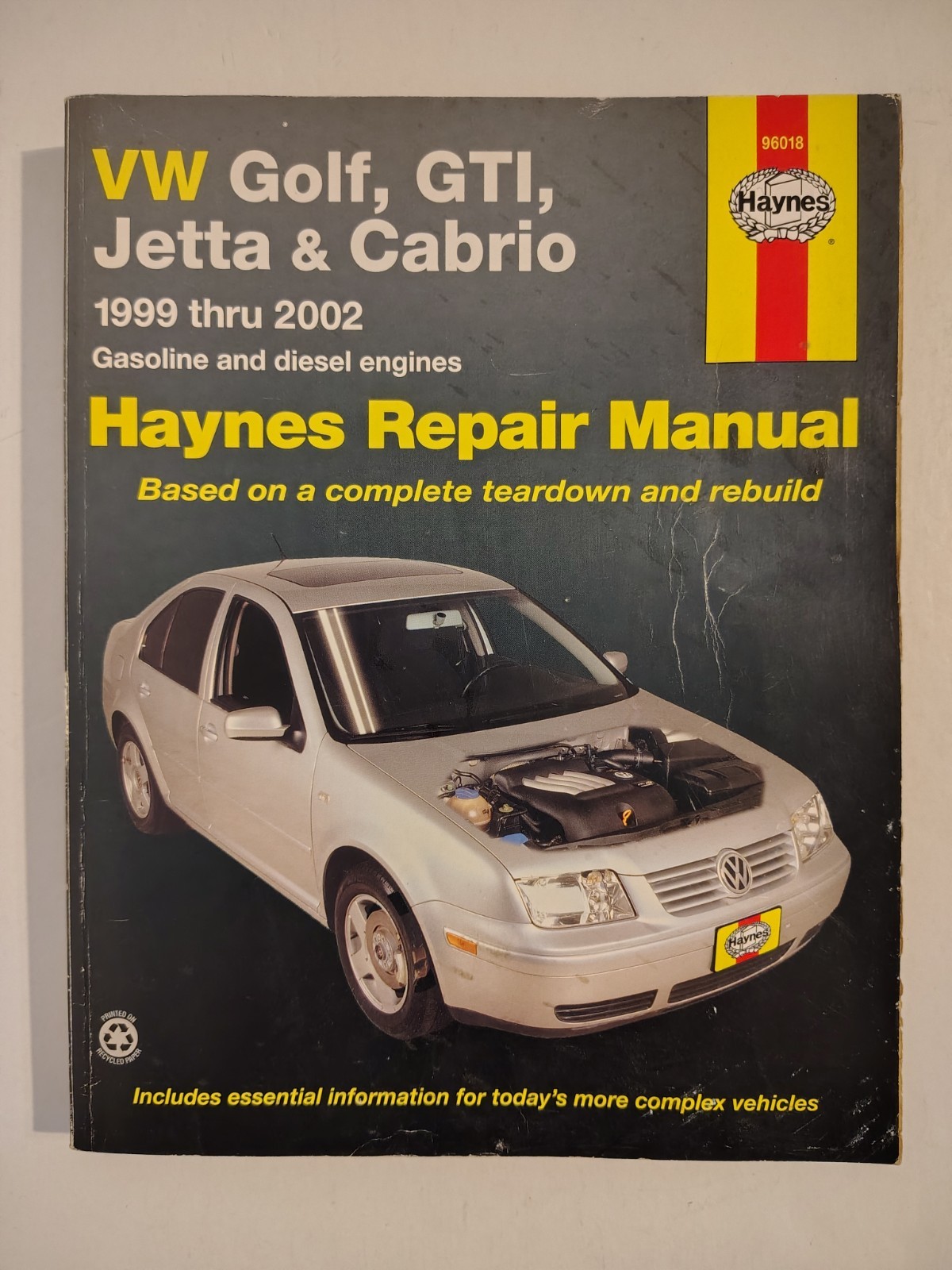 Haynes VW Jetta Rabbit GTI Golf Cabrio 1999 – 2002 & 2006 – 2011 Repair Manual