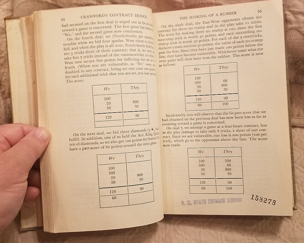 HC BOOK: 1953 CRAWFORD’S CONTRACT BRIDGE Vintage Card Playing Hardcover
