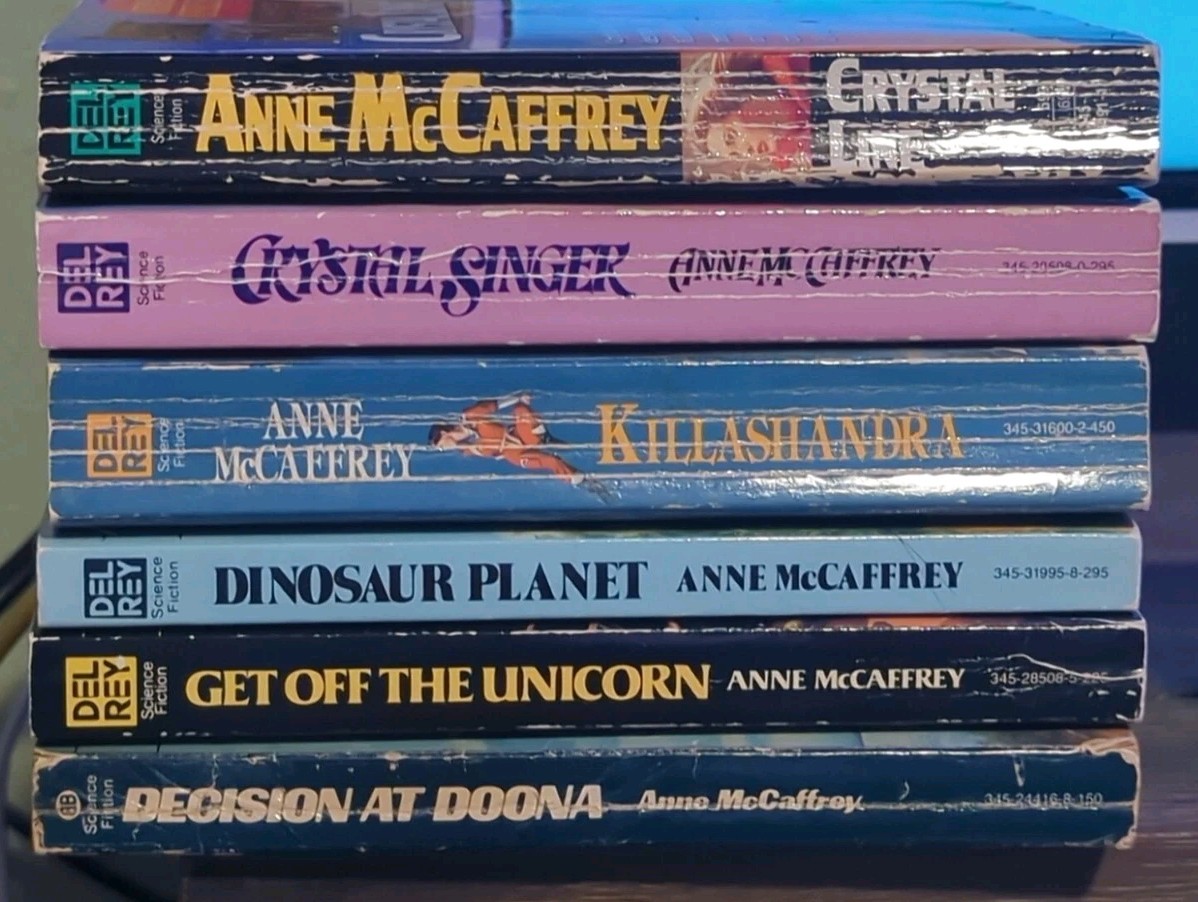 Anne McCaffrey 6 book lot. Classic Del Rey Sci-fi Fantasy Paperbacks.