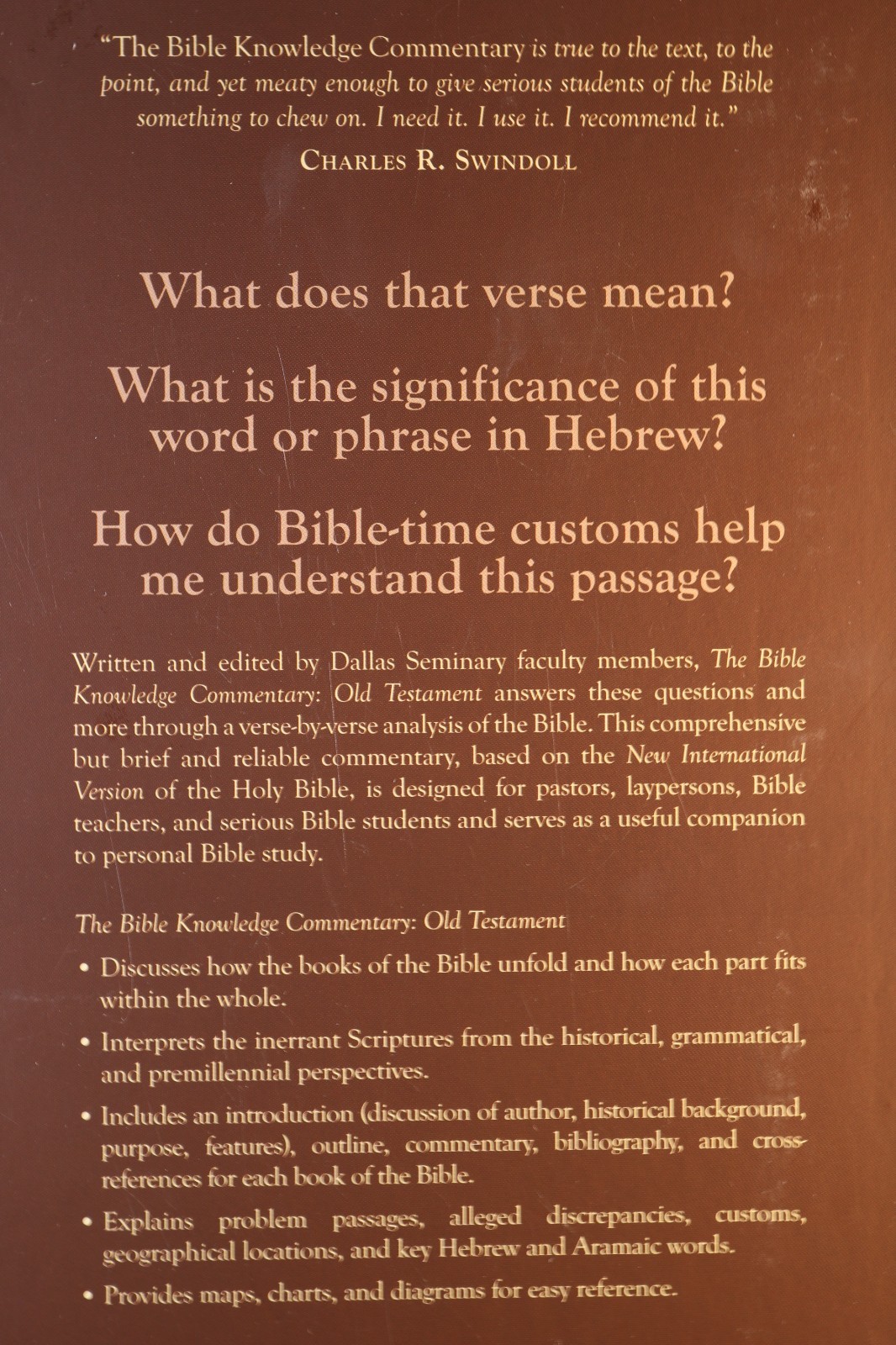 Bible Knowledge Commentary Old Testament John Walvoord Roy Zuck NIV Reference