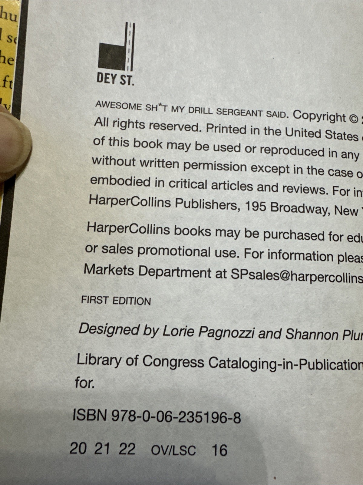 Awesome Sh*t My Drill Sergeant Said 1st Edition Hard Cover W Dust Jacket Signed