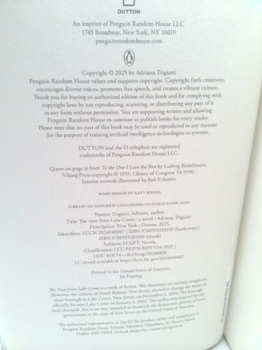 The View from Lake Como (1st Ed) by Trigiani, Adriana