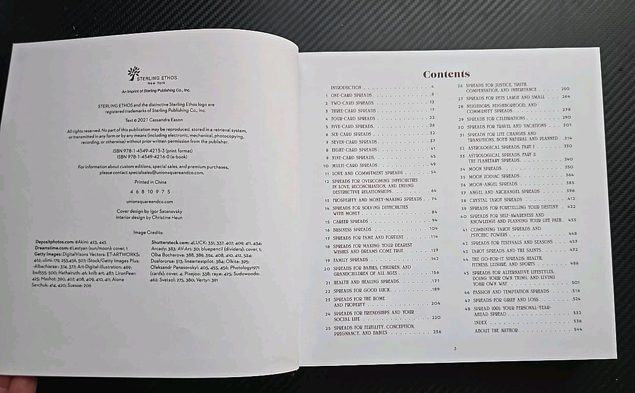 1001 Tarot Spreads Cassandra Eason Hardcover 544 Pages New Laminated Cover