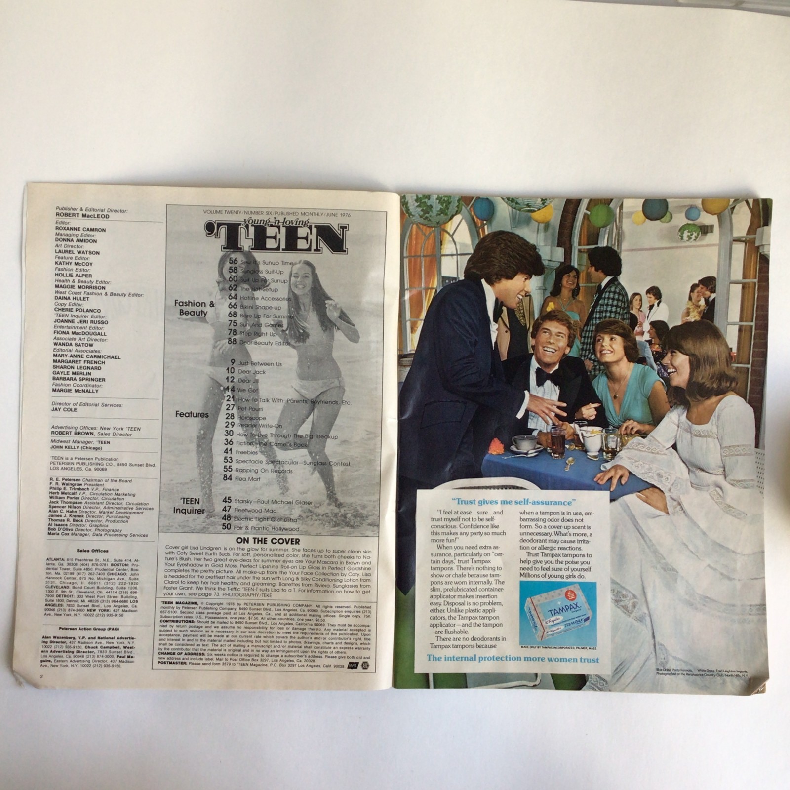 Vintage TEEN Magazine – JUNE 1976 Young & Lovin 96 Pages Fashion, Ads, Advice