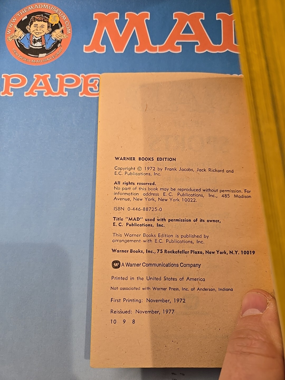 MAD Magazine Paperback Book: MAD ABOUT SPORTS 1977 Warner 8th Print VGFN