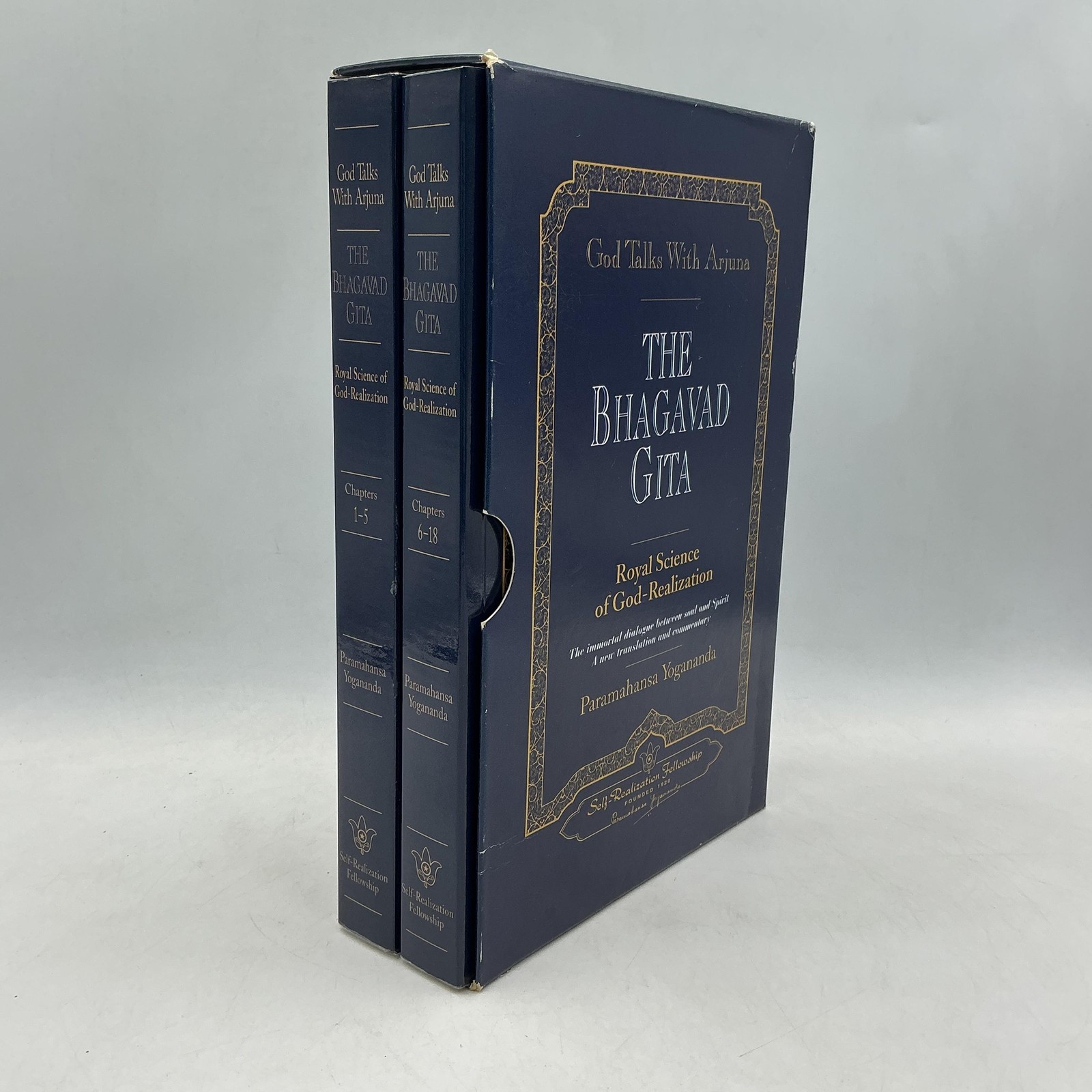 God Talks With Arjuna The Bhagavad Gita Paramahansa Yogananda Box Set 2001 Navy