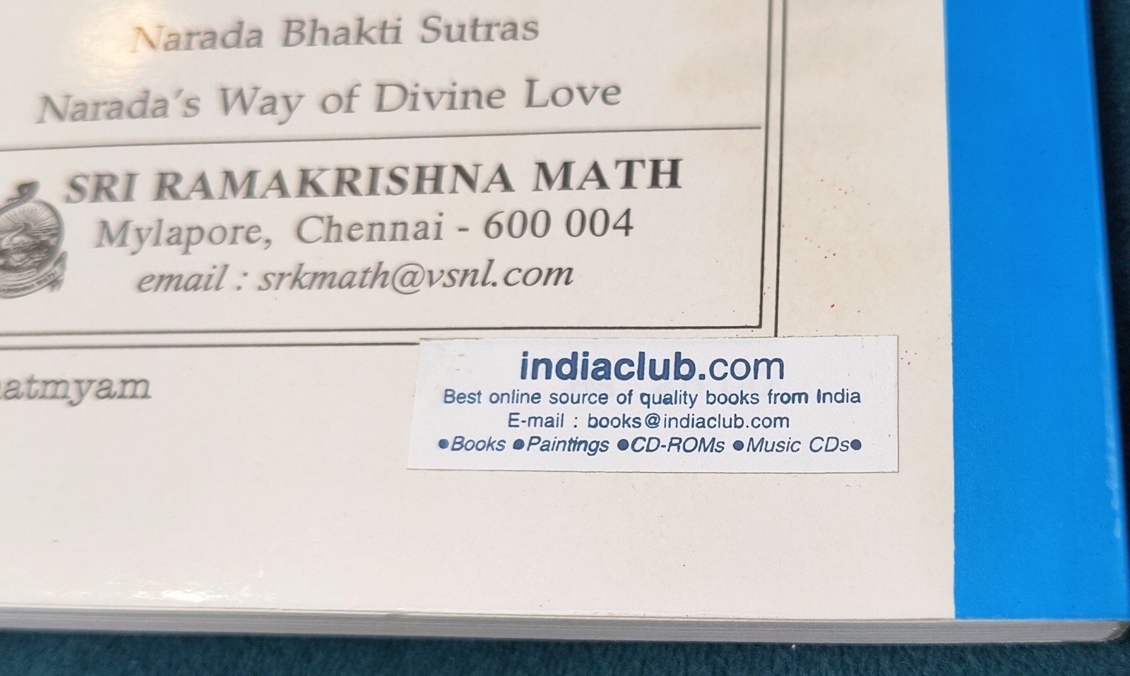 Devi Mahatmyam Sri Ramakrishna Math PB Stored WELL