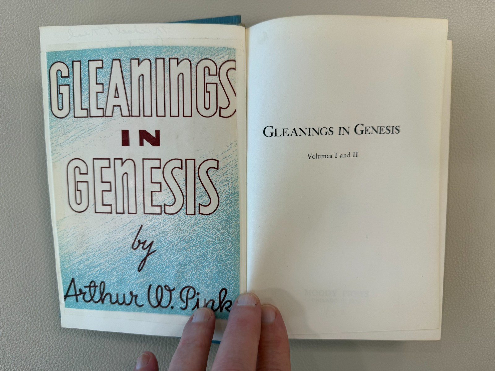 1922 ARTHUR W. PINK. Gleanings in Genesis Volumes 1 & 2 HB Nice!