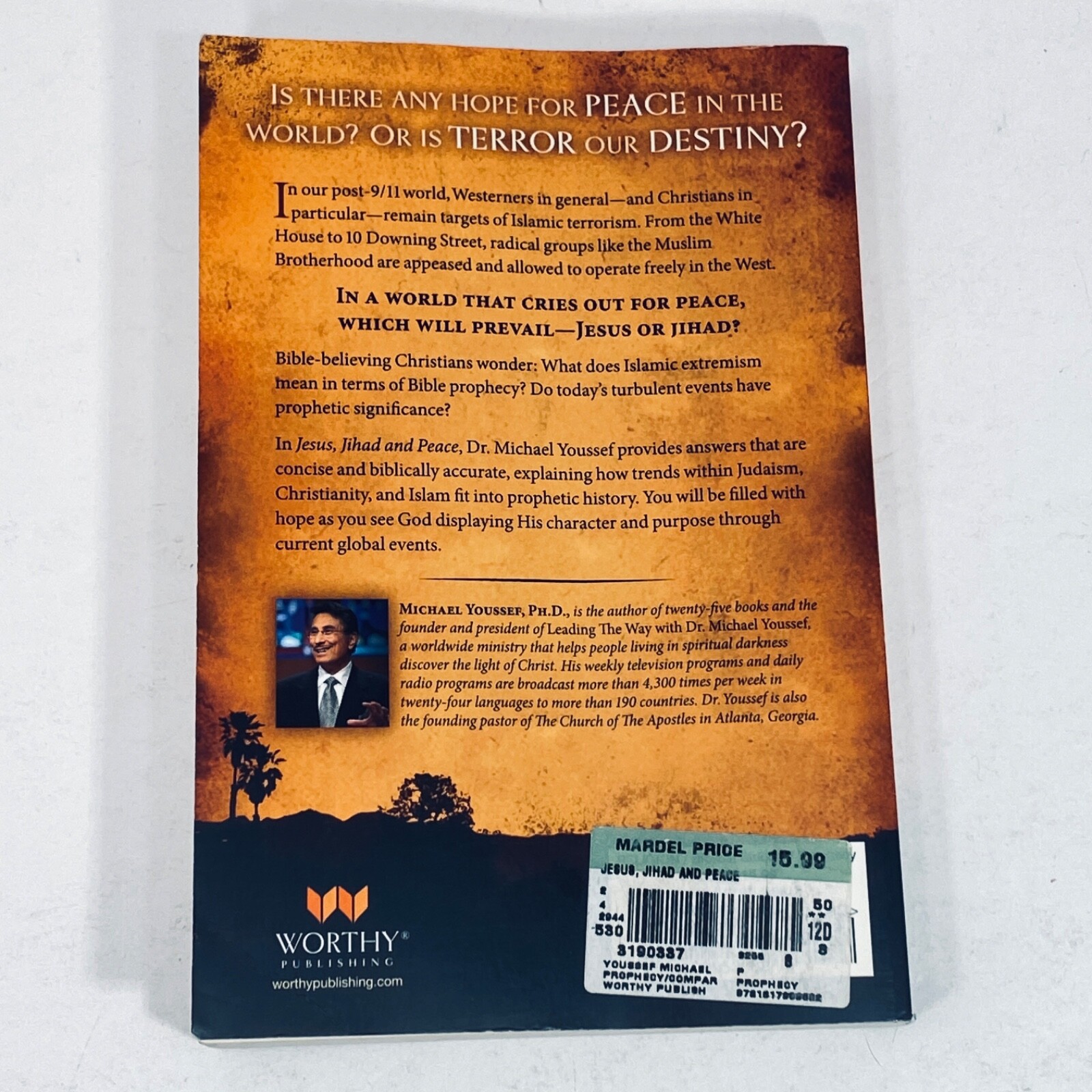 JESUS, JIHAD AND PEACE – MICHAEL YOUSSEF – 2015 WORTHY – PAPERBACK – EXCELLENT