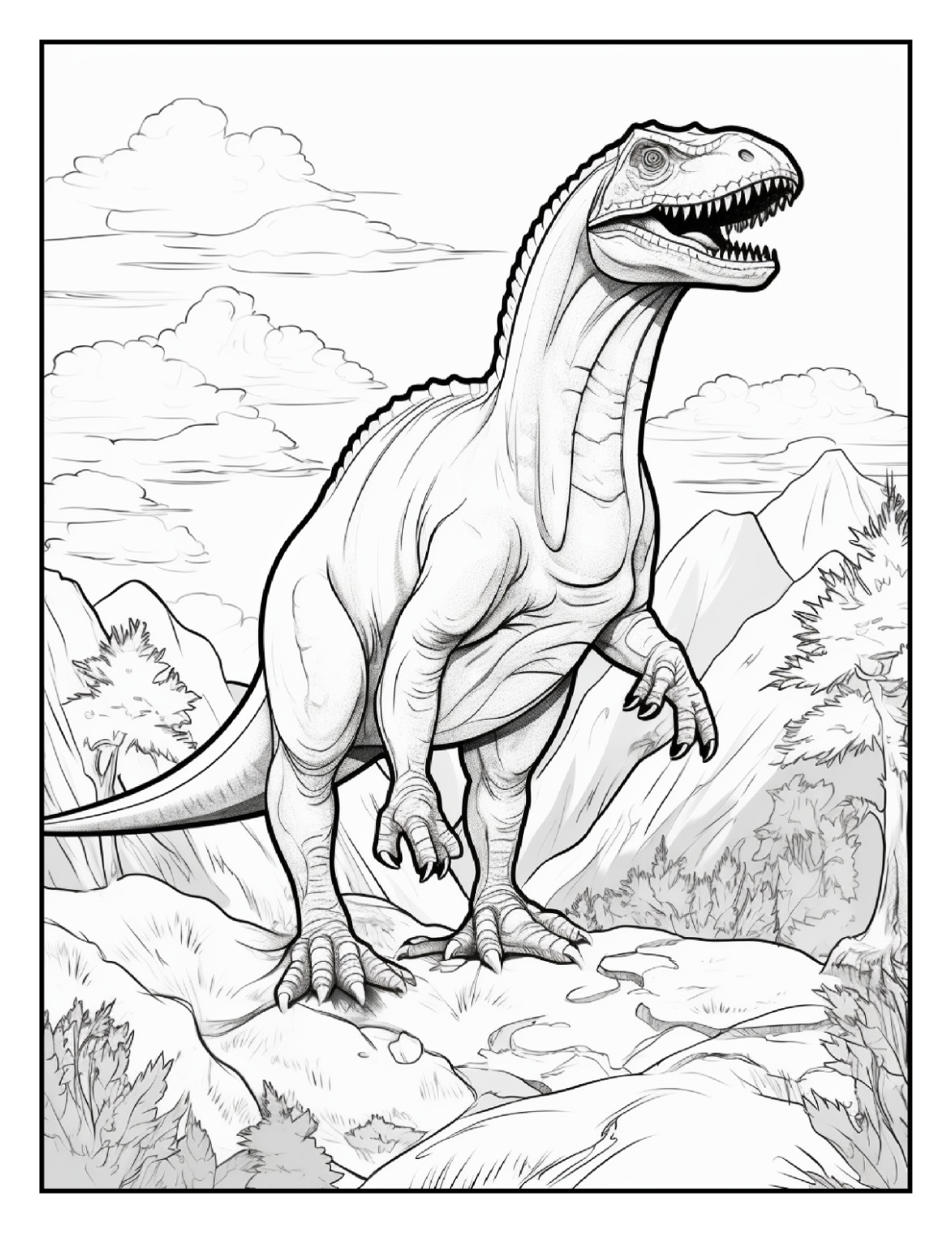„Cute Dinosaur Coloring Book fun for allFun, Creative & Relaxing Art Pages