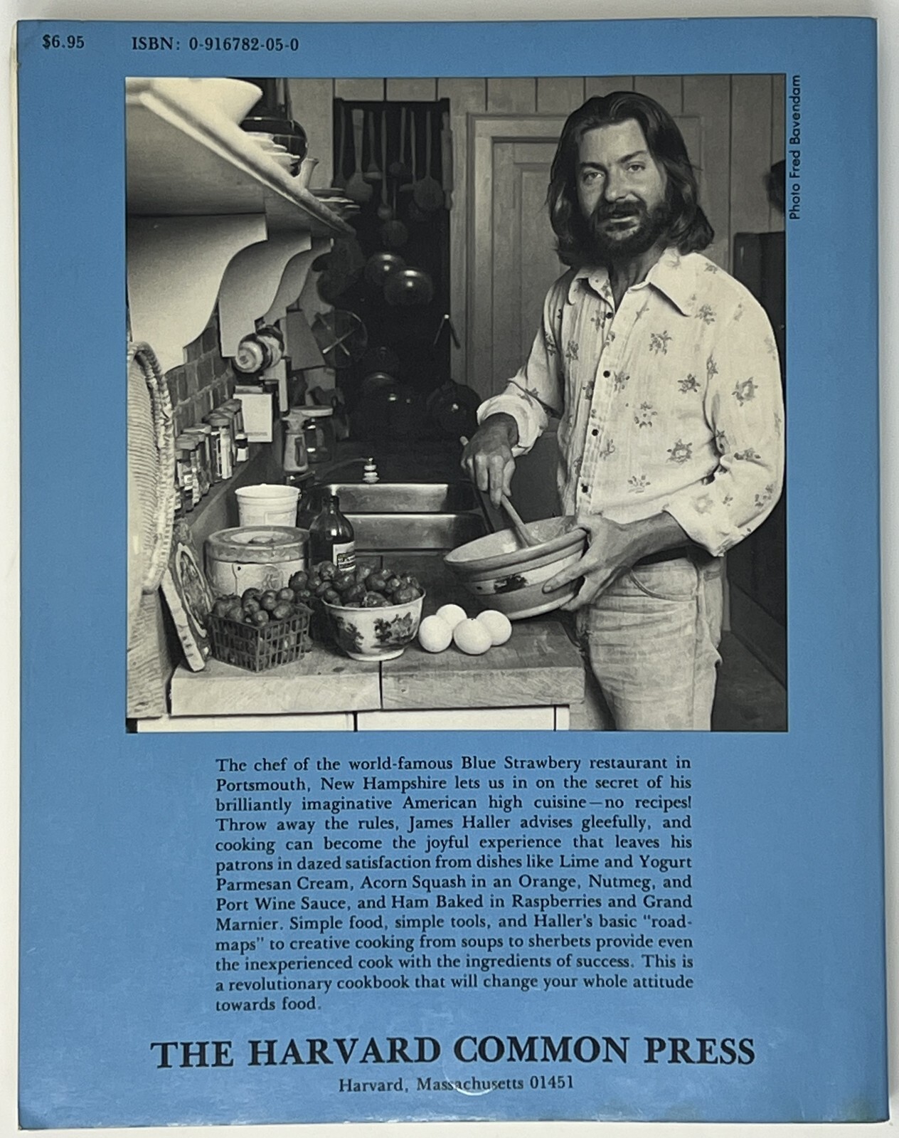 The Blue Strawberry Cookbook by James Haller – 1976 PB Pub. Harvard Common Press