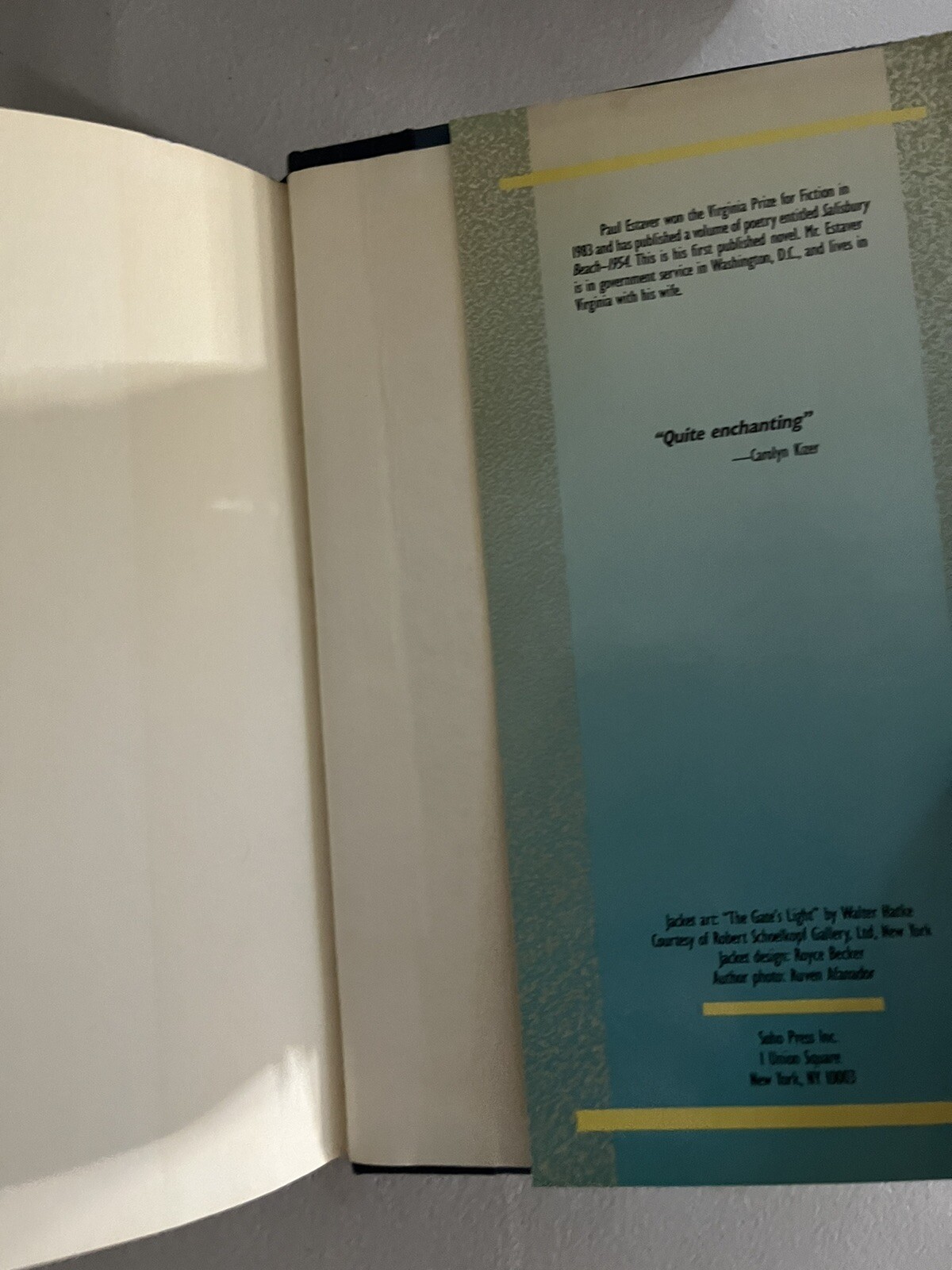 His Third, Her Second : a Novel Paul Estaver 1989 First Edition Hardcover