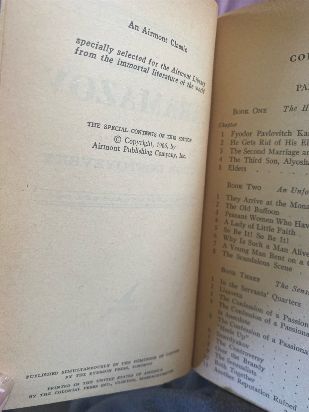 THE BROTHERS KARAMAZOV By Fyodor Dostoevsky, PAPERBACK, AIRMONT CLASSICS, 1966