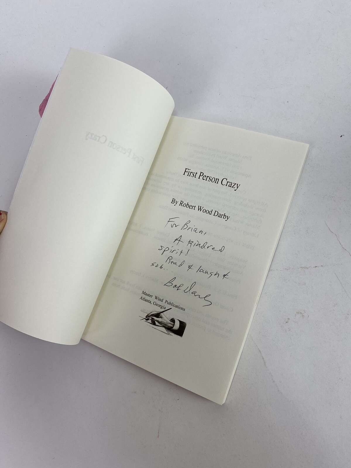 SIGNED First Person Crazy By Robert Wood Darby Paperback First Edition 2019