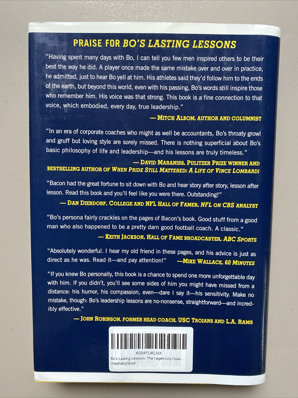 Bo’s Lasting Lessons By Bo Schembechler And John U Bacon SIGNED By John U Bacon