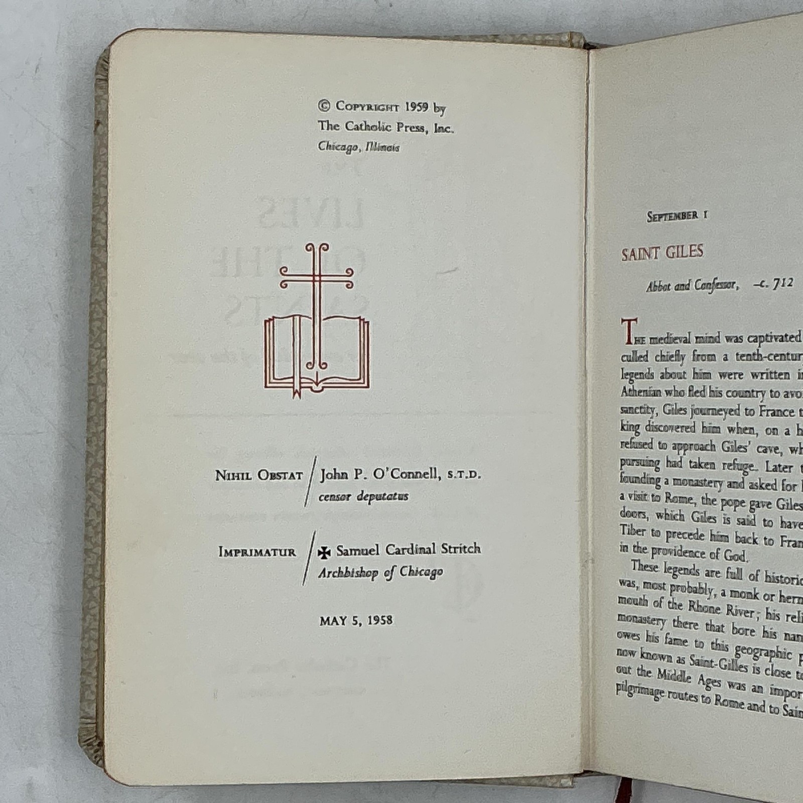 LIVES OF THE SAINTS Alban Butler Lib. Of Catholic Devotion HC Cream Faux Leather