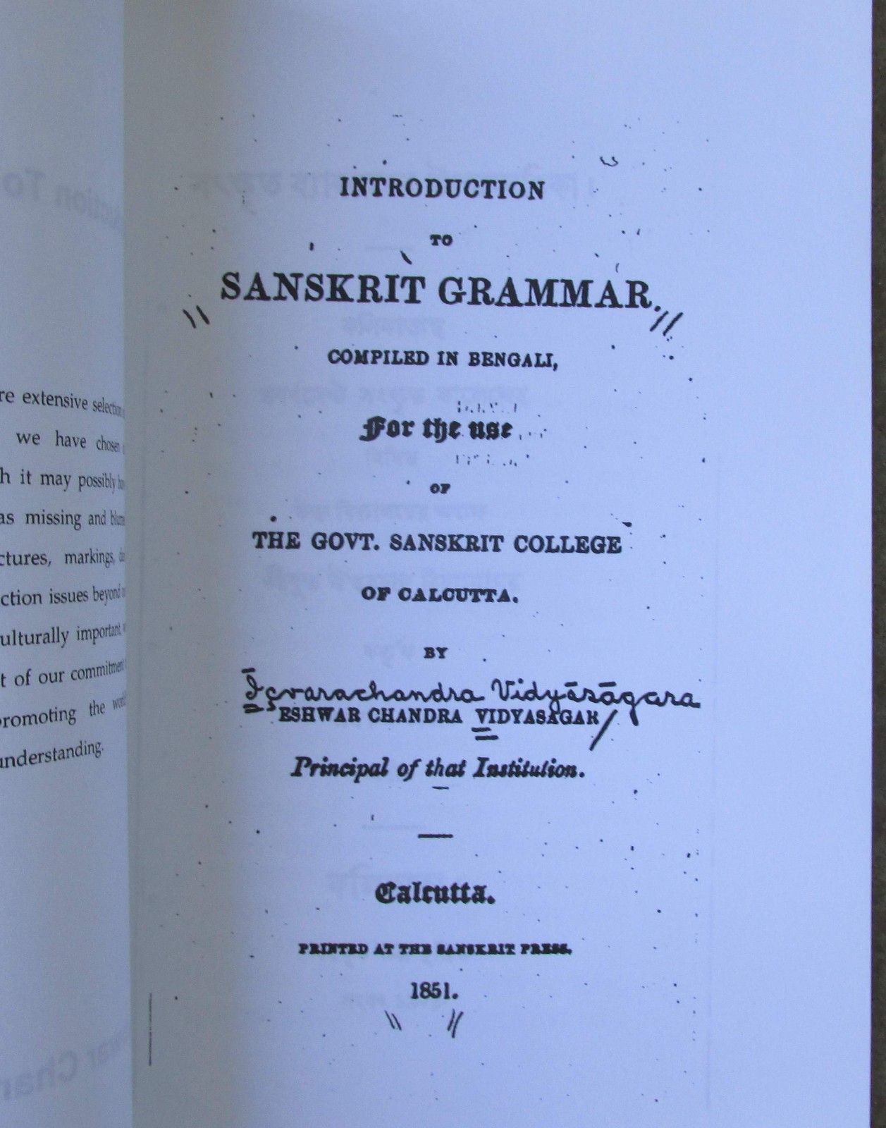 Introduction to Sanskrit Grammar by Eshwar Chandra Vidyasagar 1851 [in Sanskrit]
