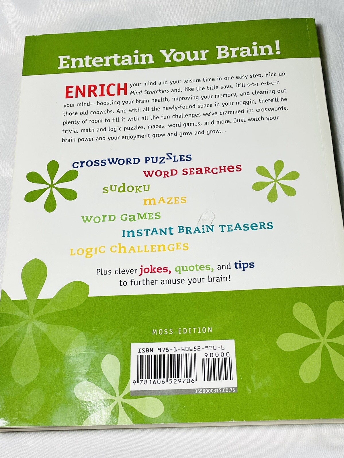 Mind Stretchers Moss Edition 232 pages UNUSED PUZZLE Book With Answer Keys