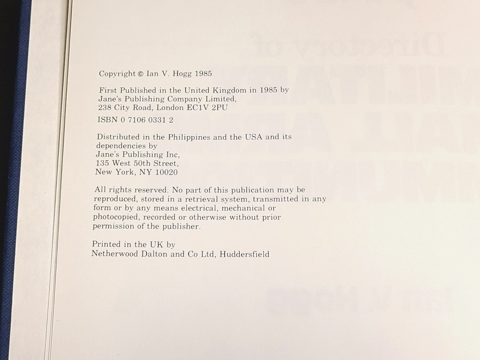 Jane’s Directory of Military Small Arms Ammunition By Ian V. Hogg
