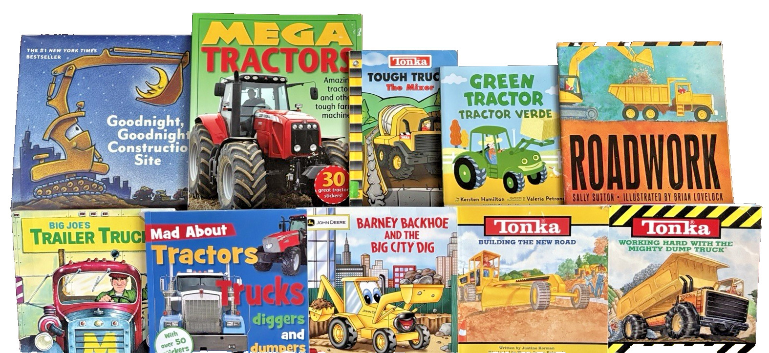 Tractors Trucks Construction Vehicles Lot 10 Kids Books Tonka John Deere