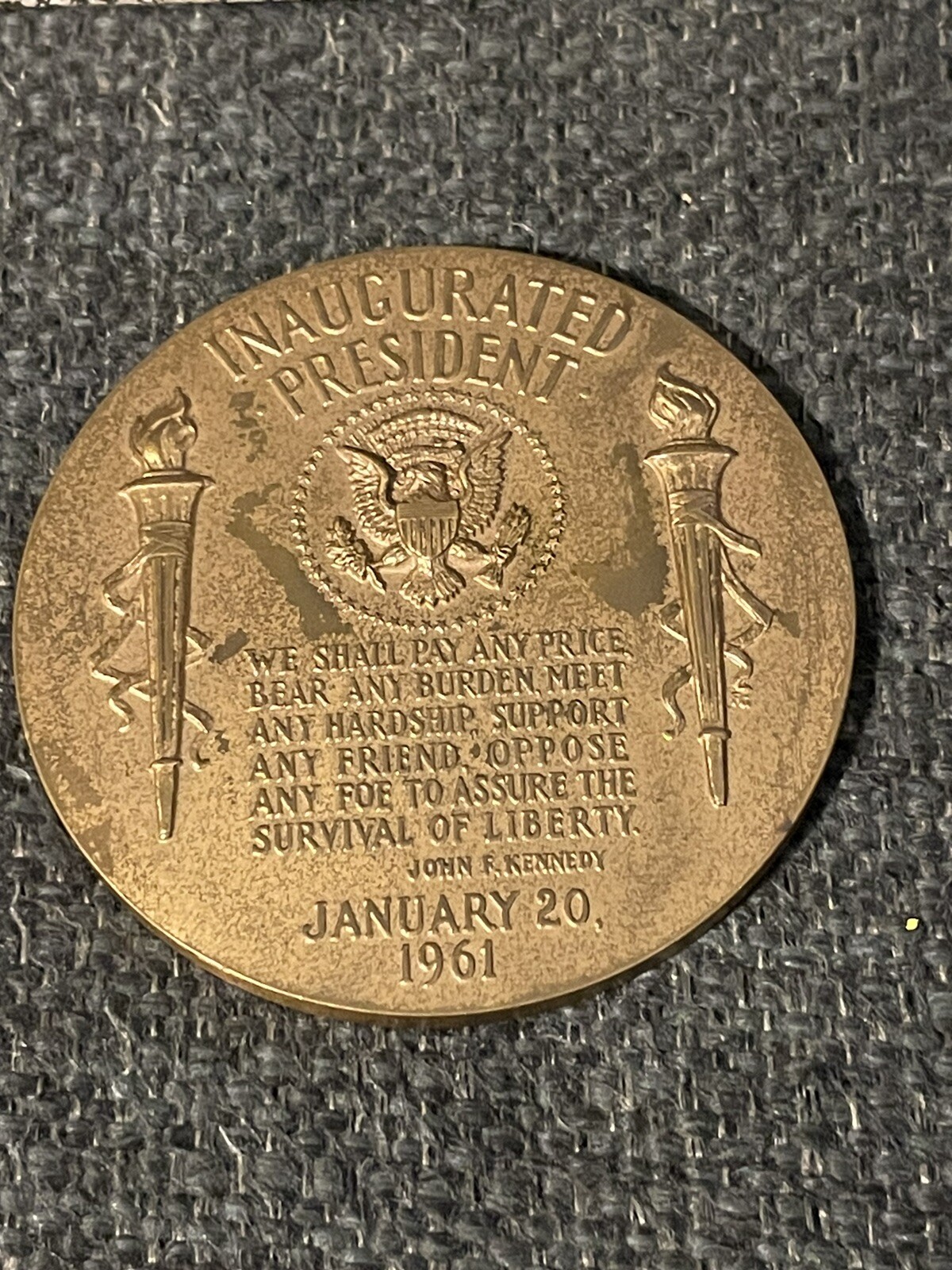 Medallic Portraits Of JFK By Edward Rochette And Huge 7oz Medal