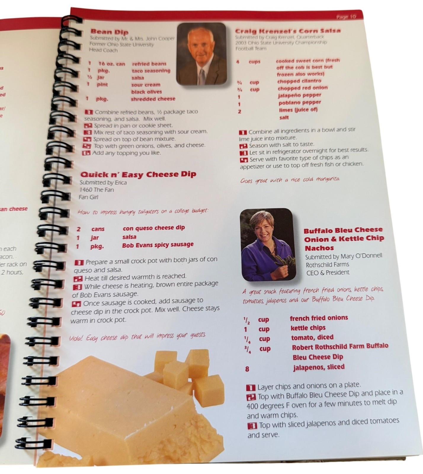 1460 The Fan Tailgate Cookbook OSU Buckeyes Brutus Kroger Spiral Bound Celebrity