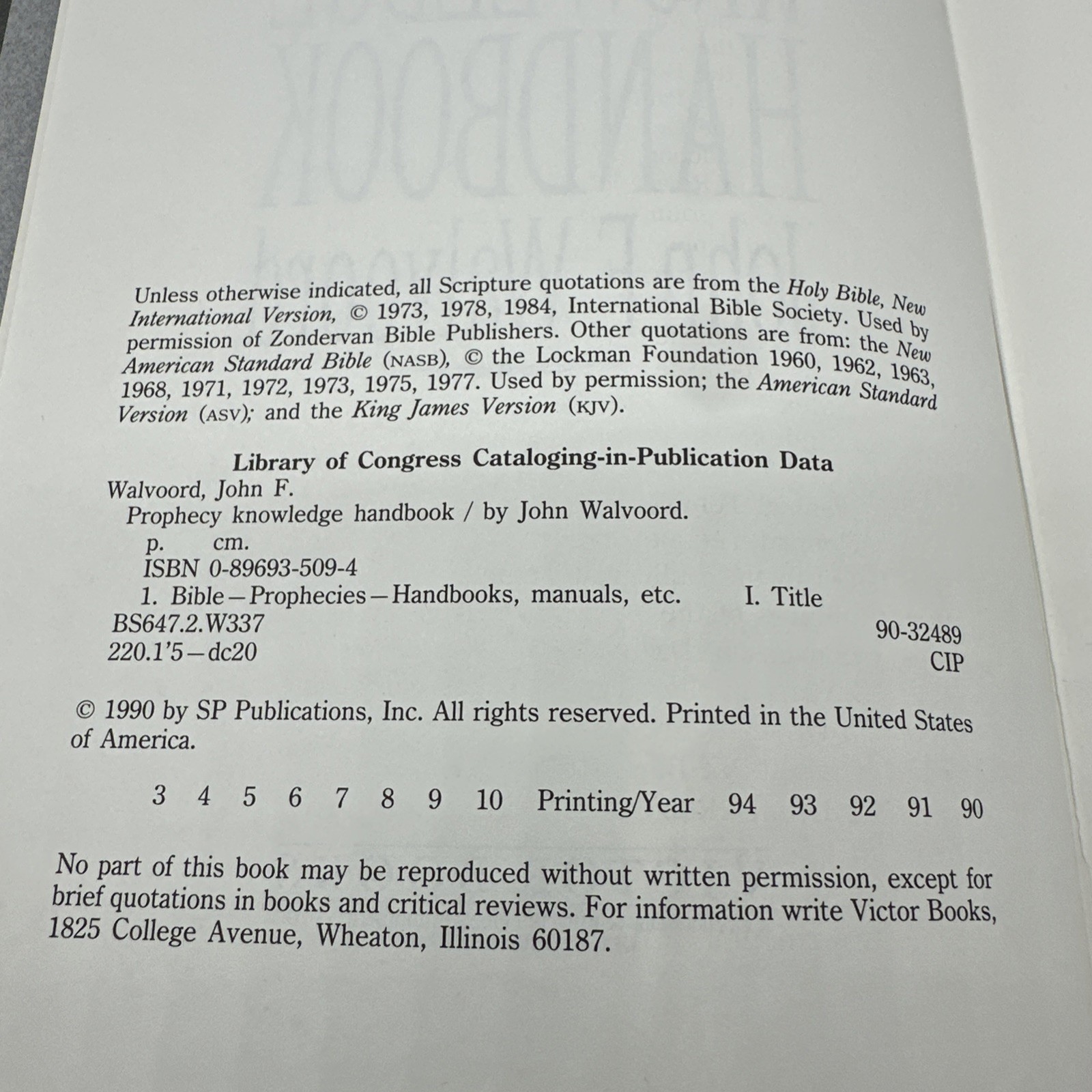 The Prophecy Knowledge Handbook: All the Prophecies of Scripture Explained 1984