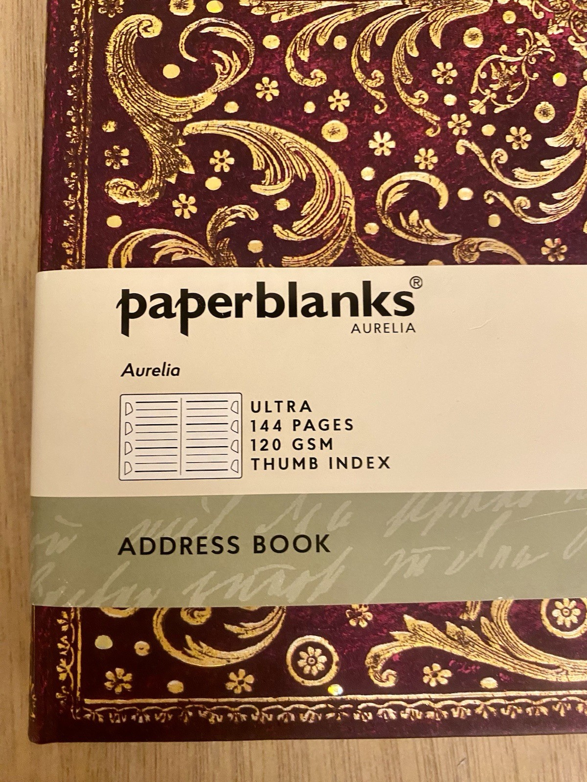Aurelia Ultra Hardcover Address Book by Paperblanks 144 pages Thumb Index NEW