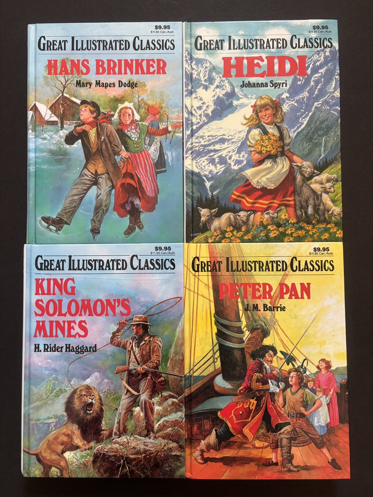 Lot 10 Great Illustrated Classics Books Heidi Peter Pan Hans Brinker Sherlock