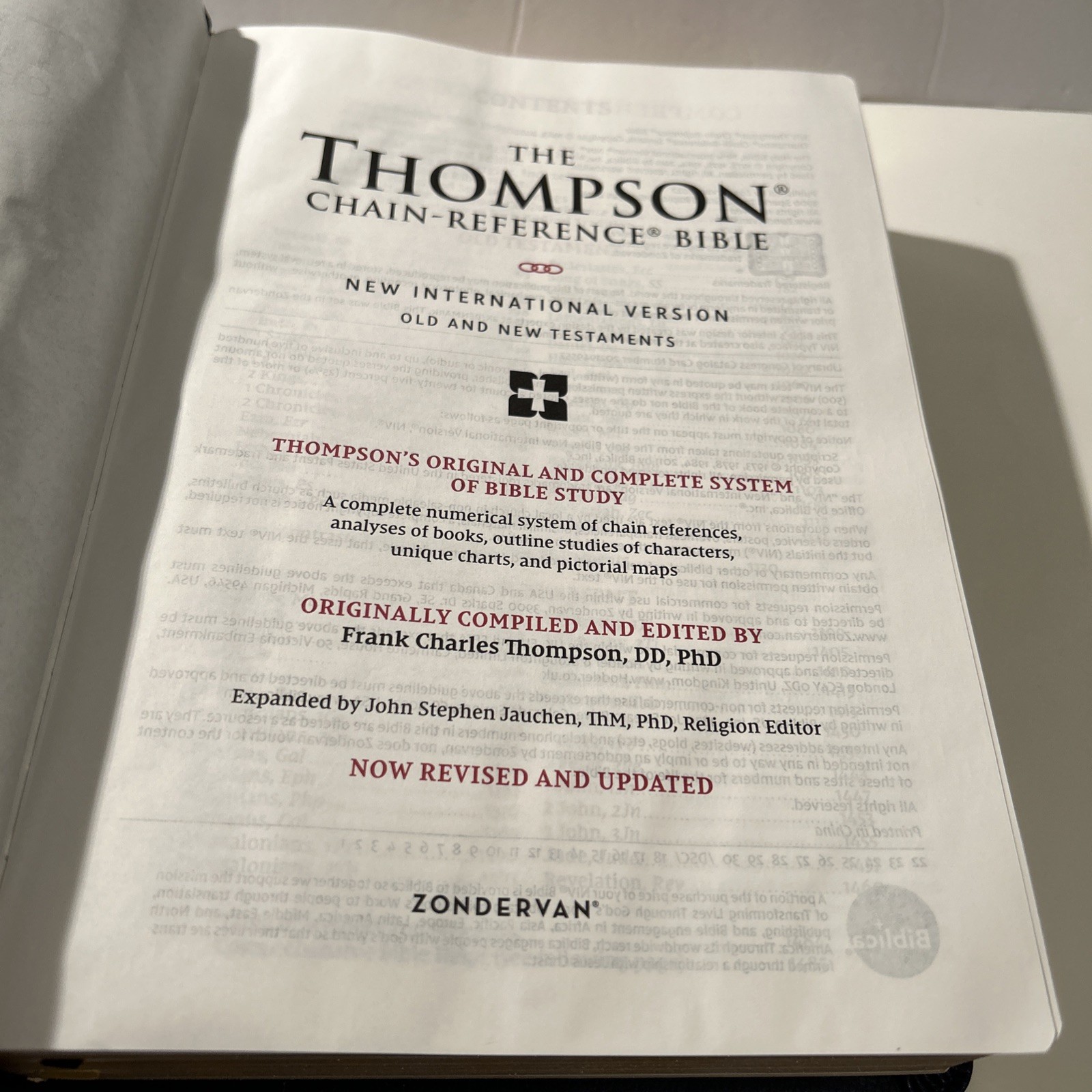 Niv, Thompson Chain-Reference Bible Revised & Updated, Comfort Print Leathersoft