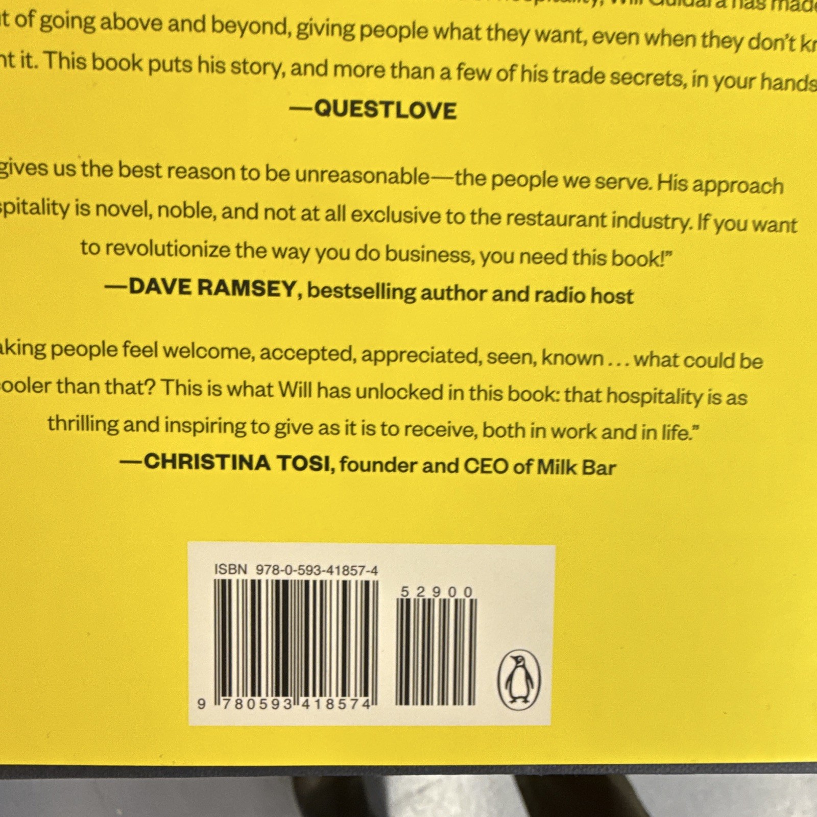 Will Guidara Unreasonable Hospitality Hardcover 2022 Dust Jacket