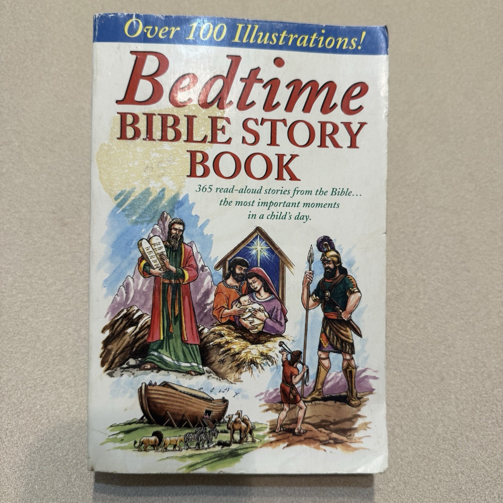 Vintage 1995 Bedtime Bible Story Book Paperback 110+ Illustrations 365 Stories