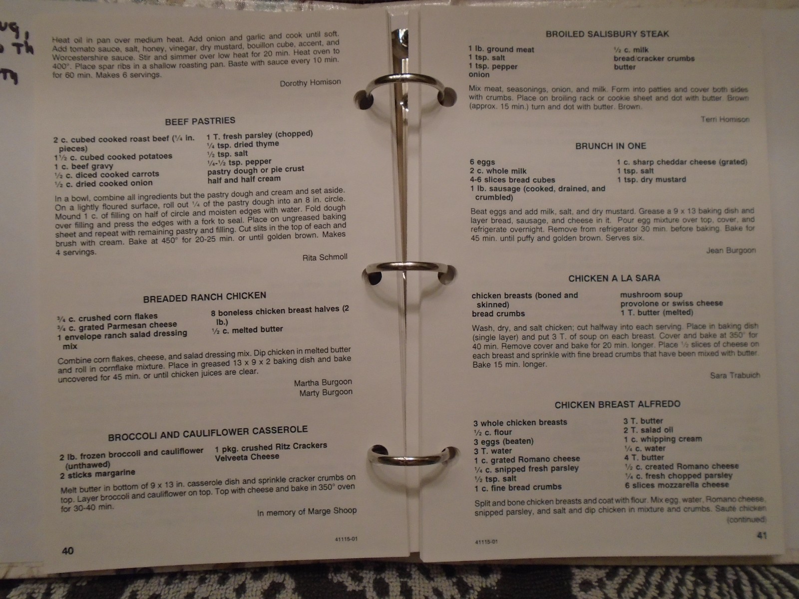 St Alphonsus Catholic Church COOKBOOK 2001 Boyers, Pennsylvania