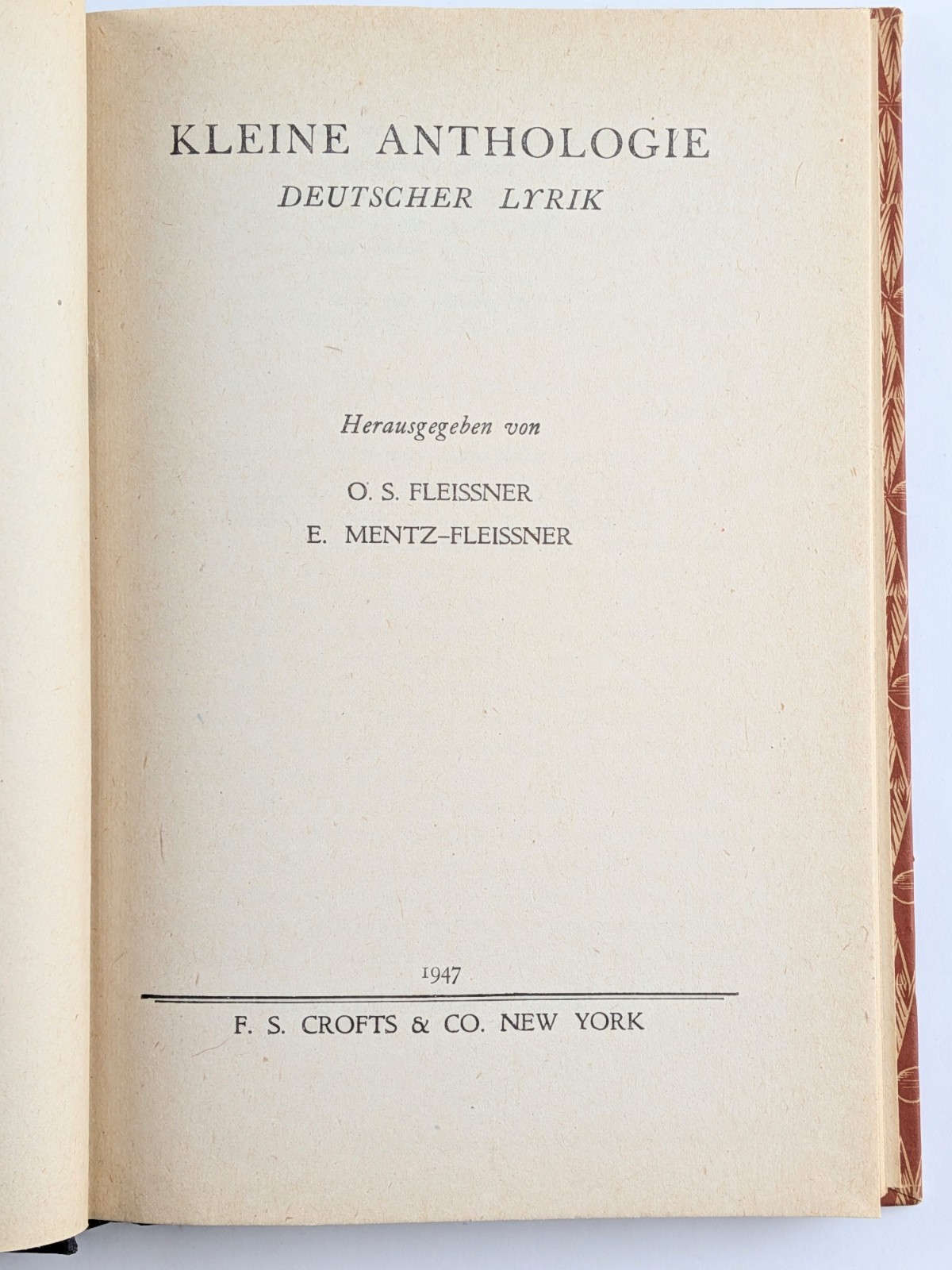 Kleine Anthologie Deutscher Lyrik (1947) Vintage German Poetry Collection