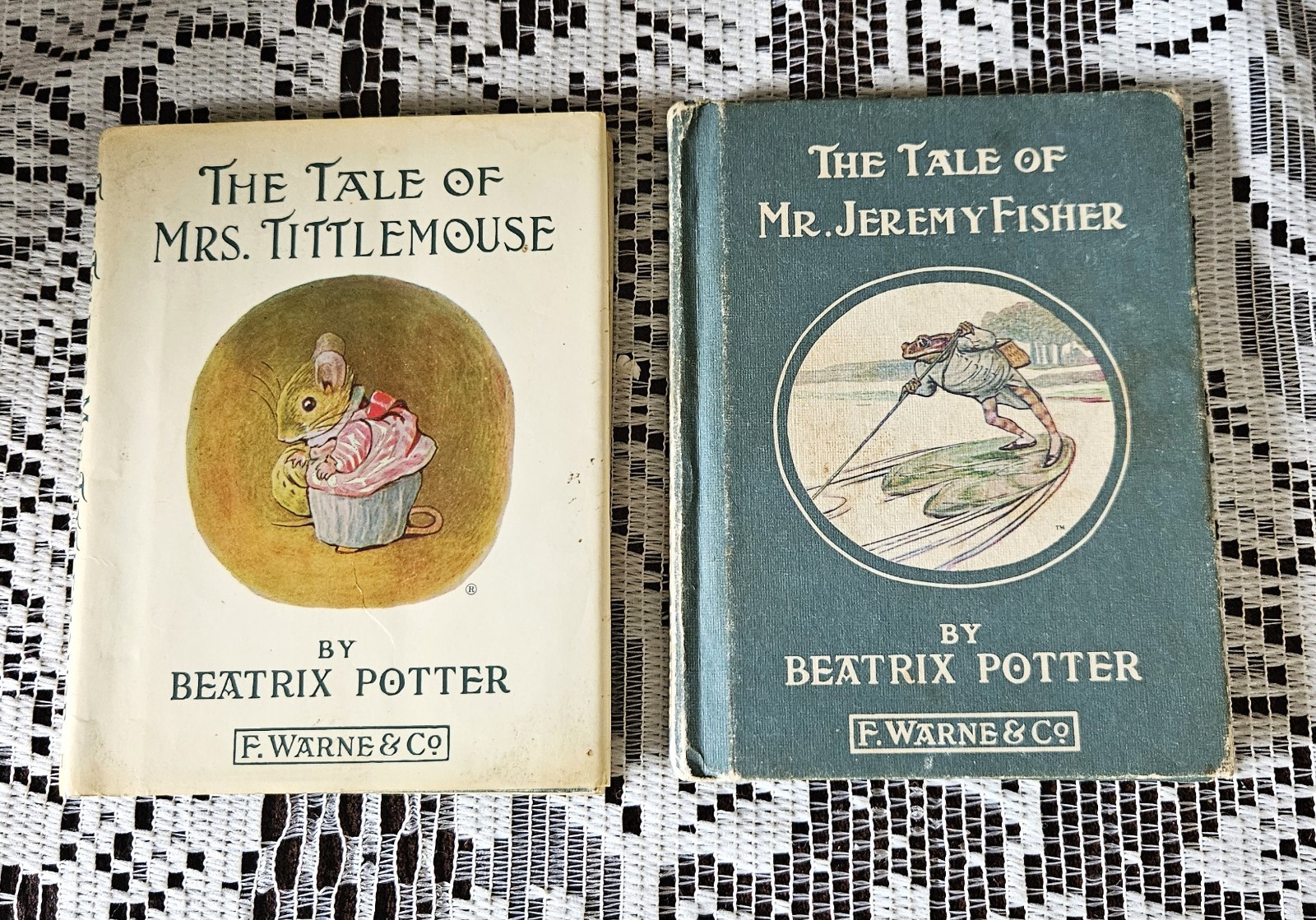 2 Peter Rabbit Books By Beatrix Potter F Warne & Co 1934 & 38 Tittlemouse Fisher