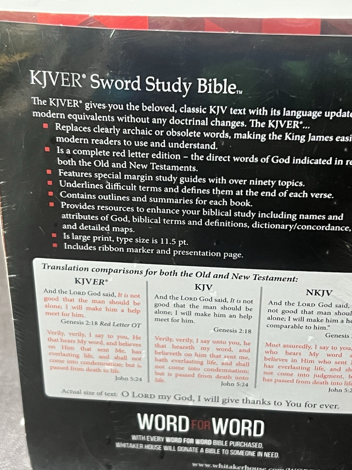 Whitaker House Holy Bible Sword Study Bible Large Print KJVER Paperback