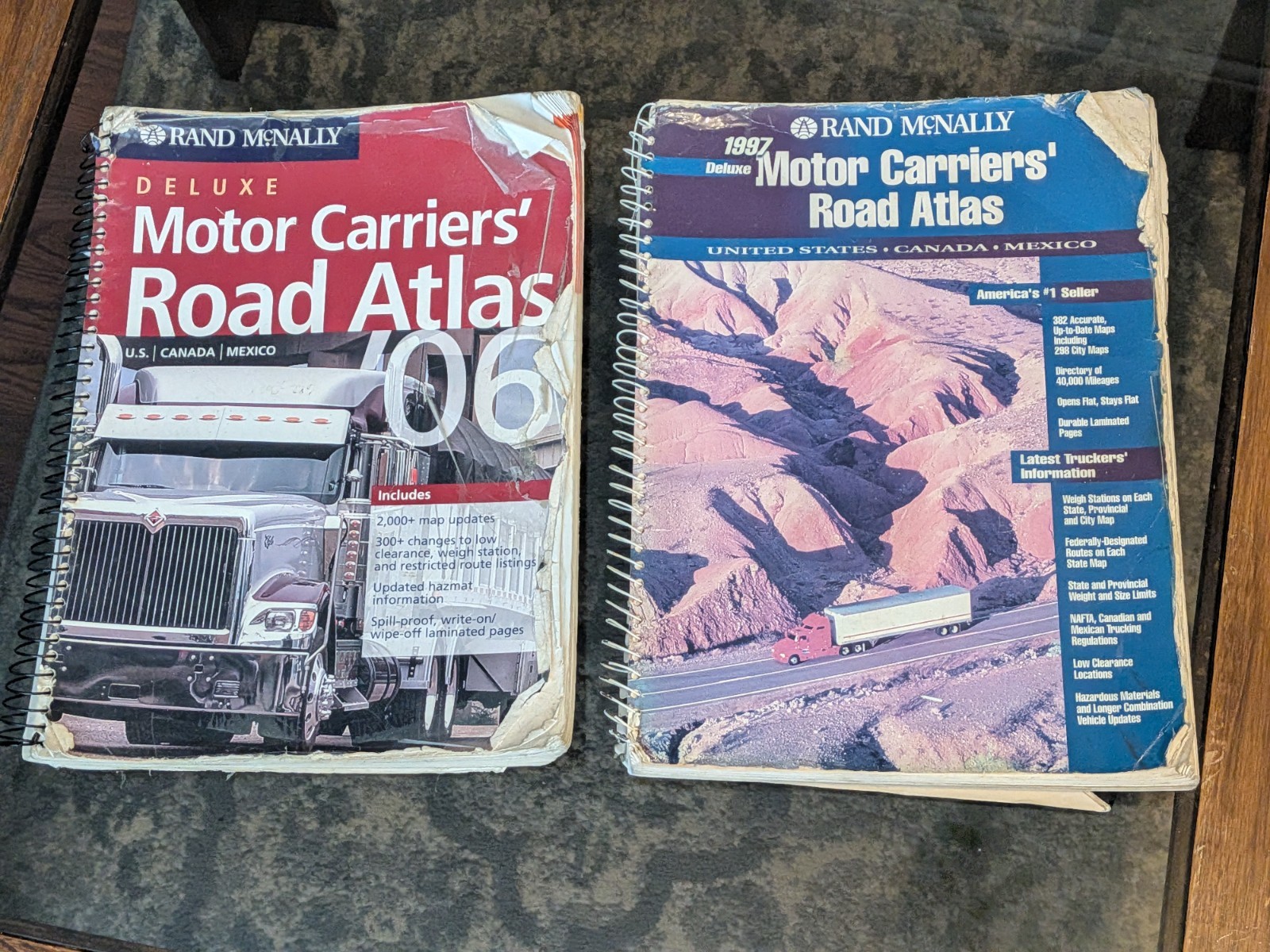 2x LOT Rand McNally 97 + 06 Deluxe Motor Carriers‘ Truckers Road Atlas US/Canada