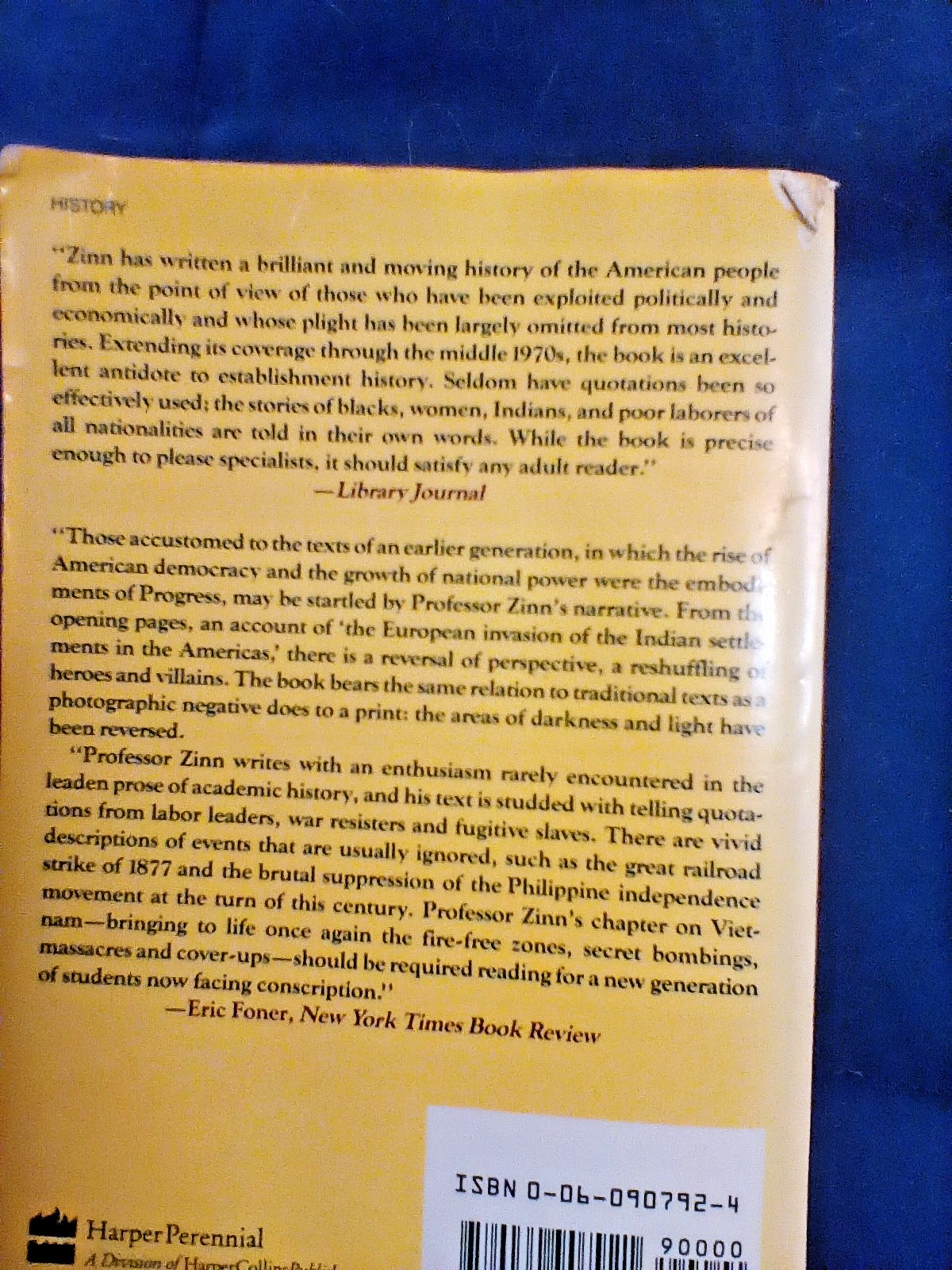 PEOPLE’S HISTORY OF THE UNITED STATES“ Paperback Book! Howard Zinn, 1st 1980