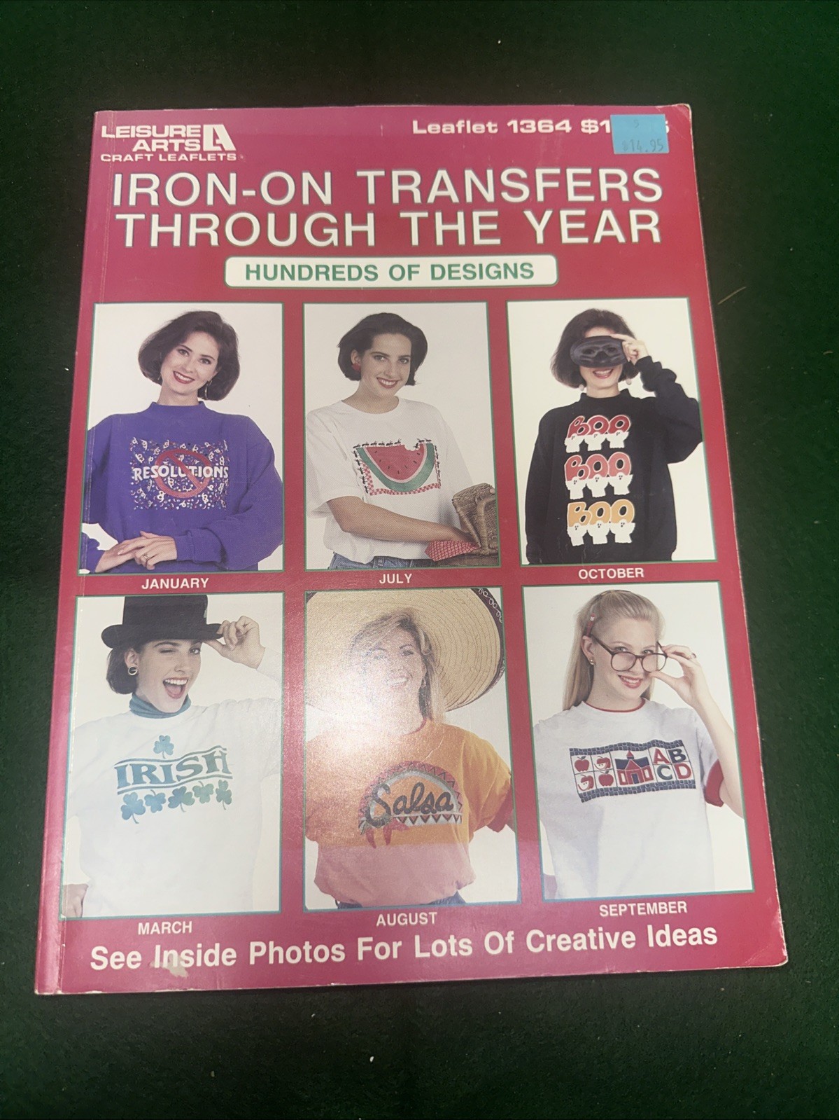 LEISURE ARTS #1364 IRON-ON TRANSFERS THROUGH THE YEARS – HUNDREDS OF DESIGNS VTG