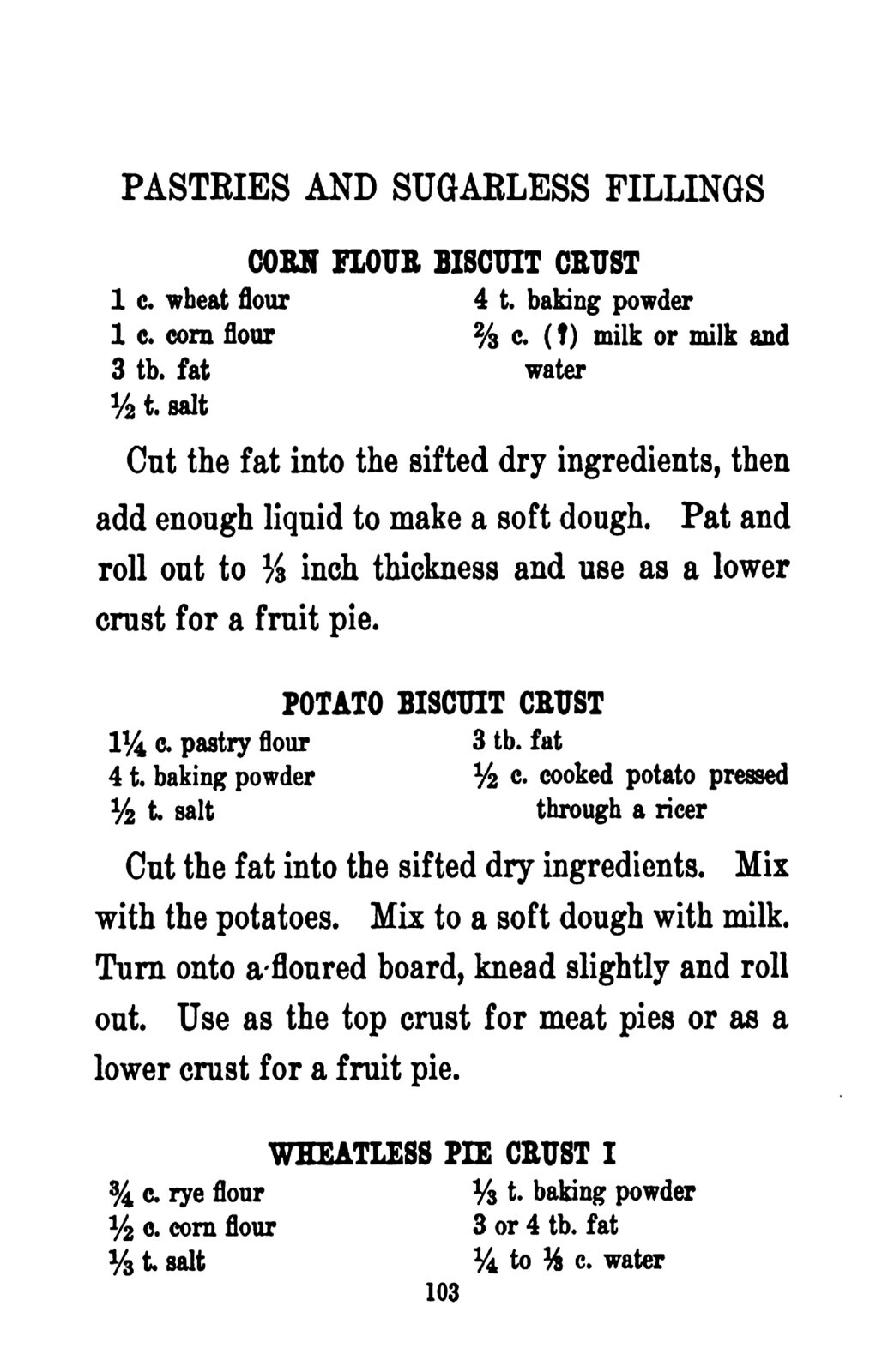 1918 Liberty Recipes (WW1 Era How To Cook Using Substitutes) Vintage Cook Book