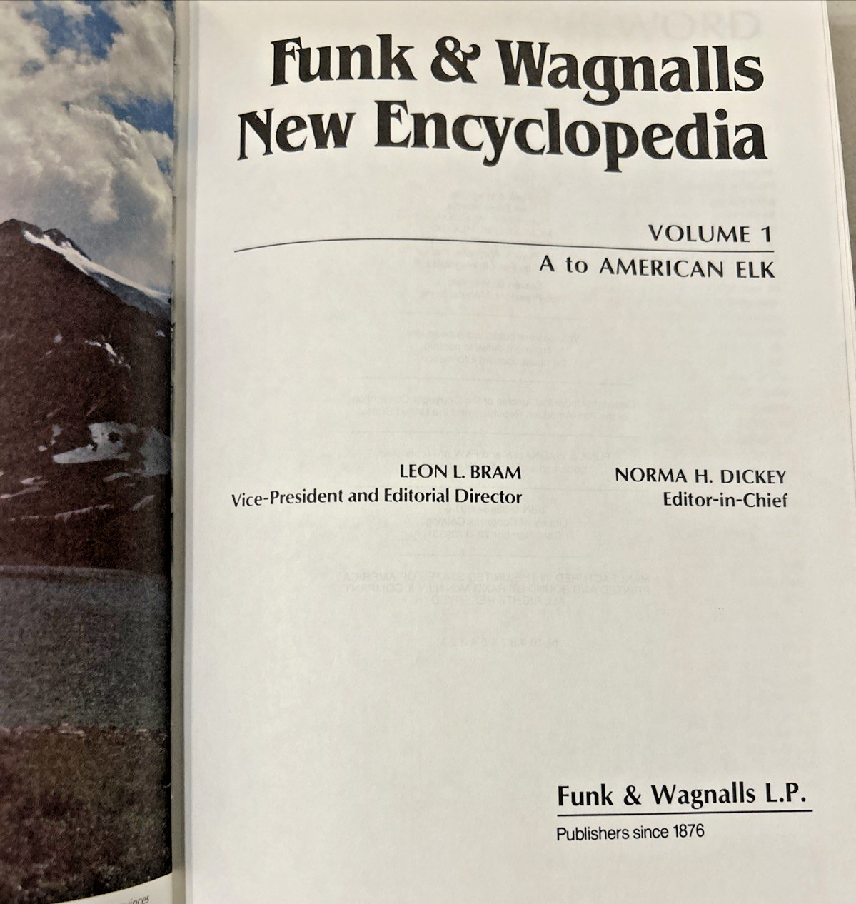 Funk and Wagnalls New Encyclopedia (1986) ~ Volume 1 ~ Hardcover