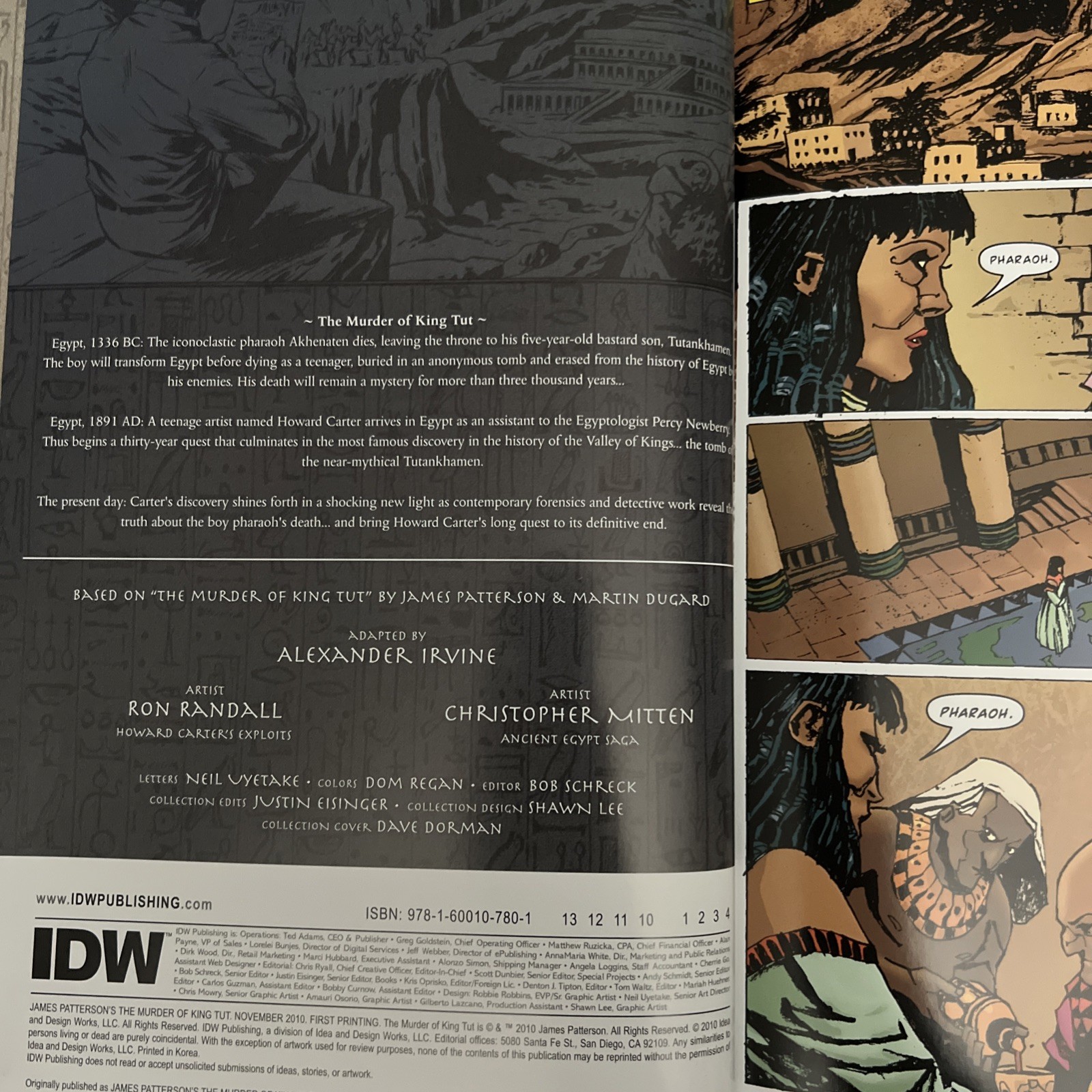 The Murder of King Tut – Hardcover Graphic Novel, James Patterson IDW 112 pages