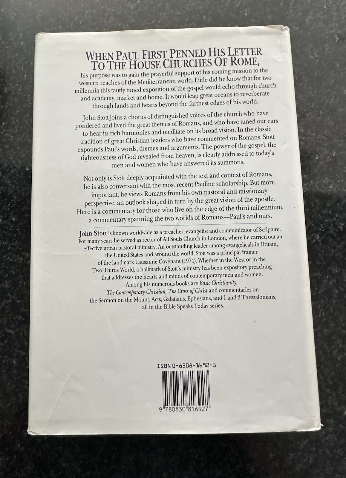 Romans by John Stott 1994 InterVarsity Press