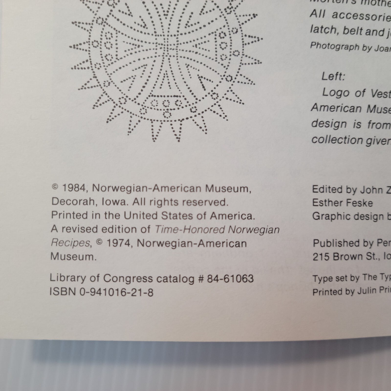 Vintage 1984 Time-Honored Norwegian Recipes Cookbook 88 pages