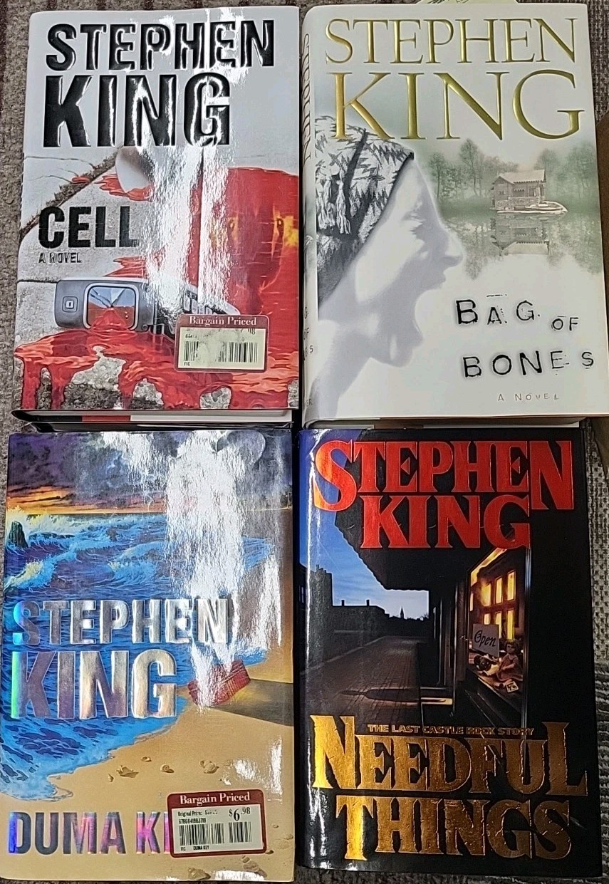 Lot 4 STEPHEN KING, HARDCOVER. Needful Things, Bag Of Bones, Cell, Duma Key