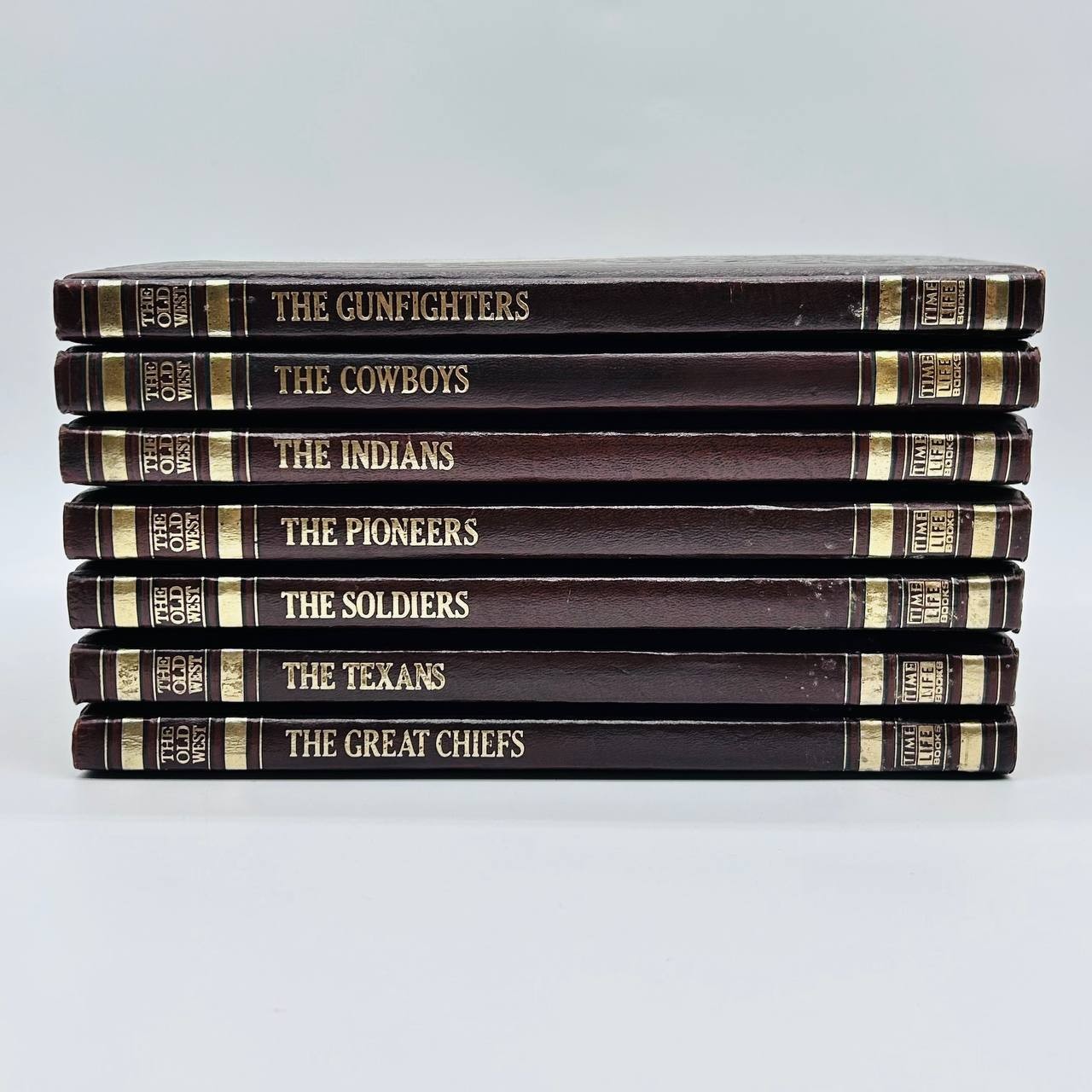 Lot of 7 Time Life Books „The Old West“ Vintage 1970s Faux Leather Bound