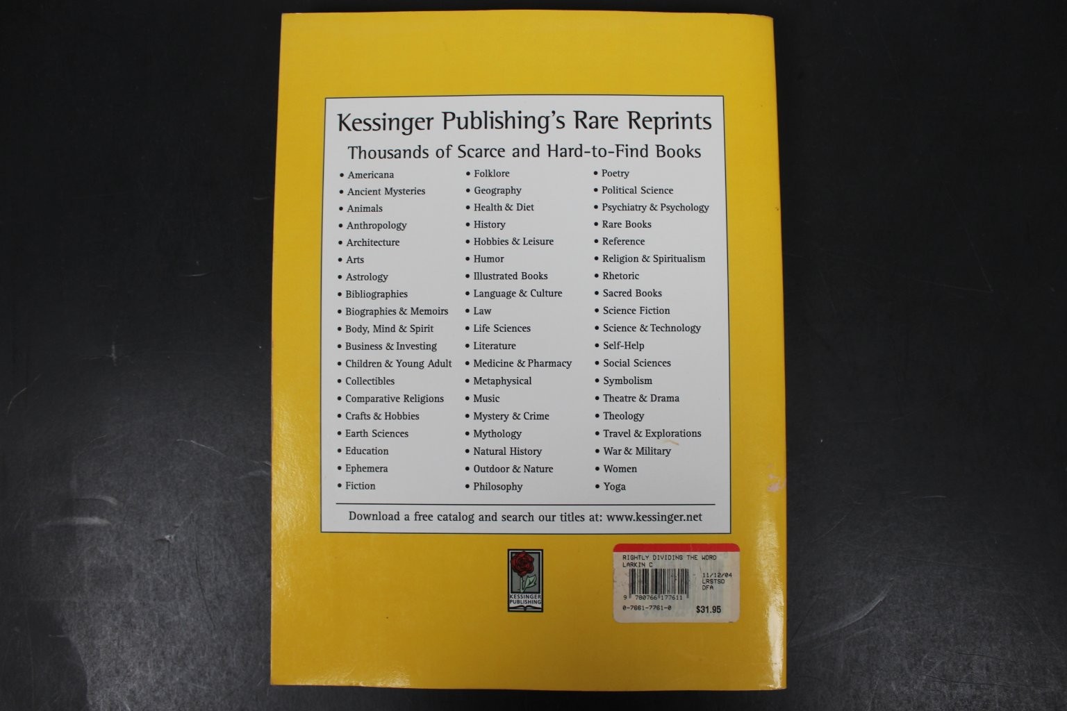 Rightly Dividing Word Clarence Larkin Kessinger Publishing Theology Biblical
