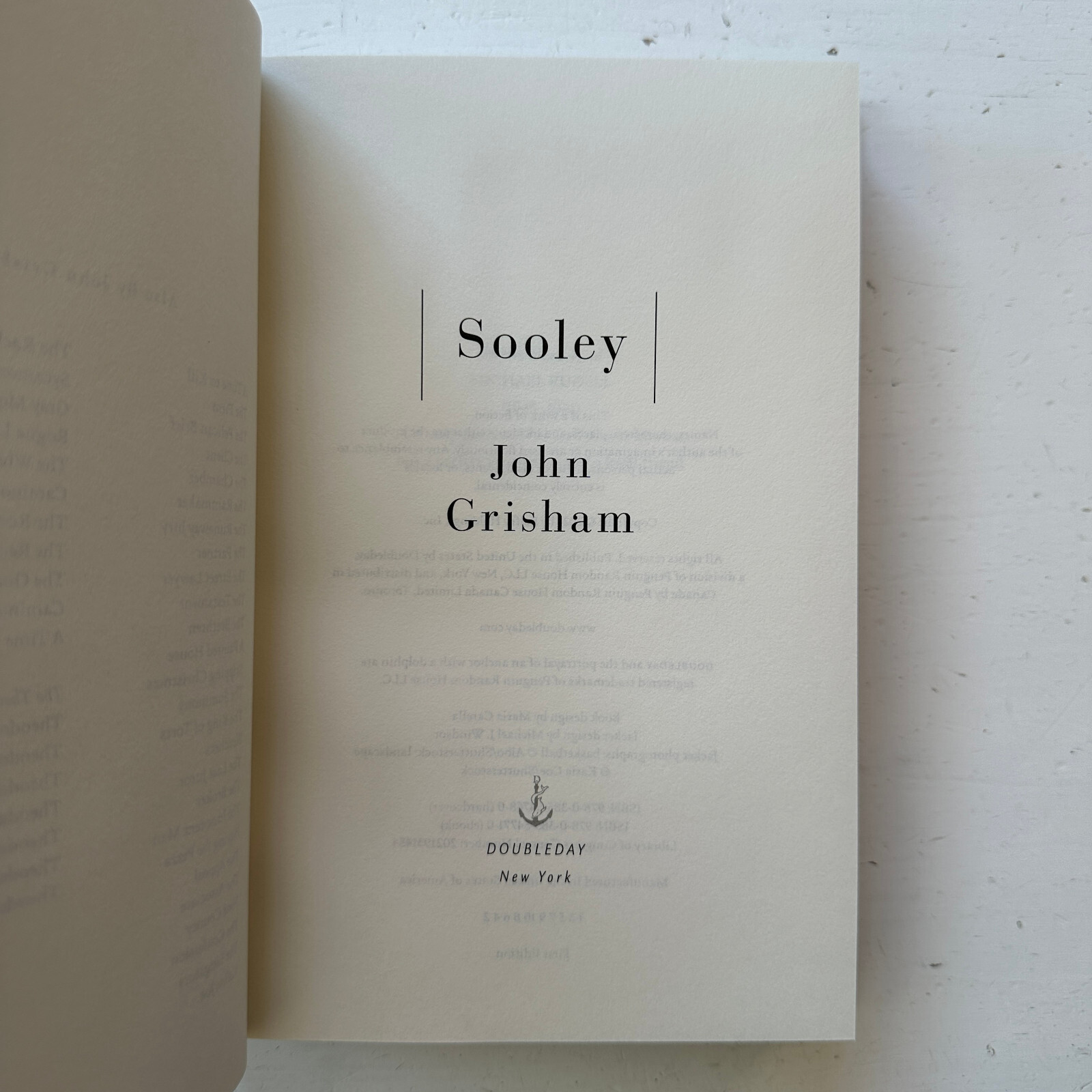 Sooley John Grisham Hardcover First Edition Signed
